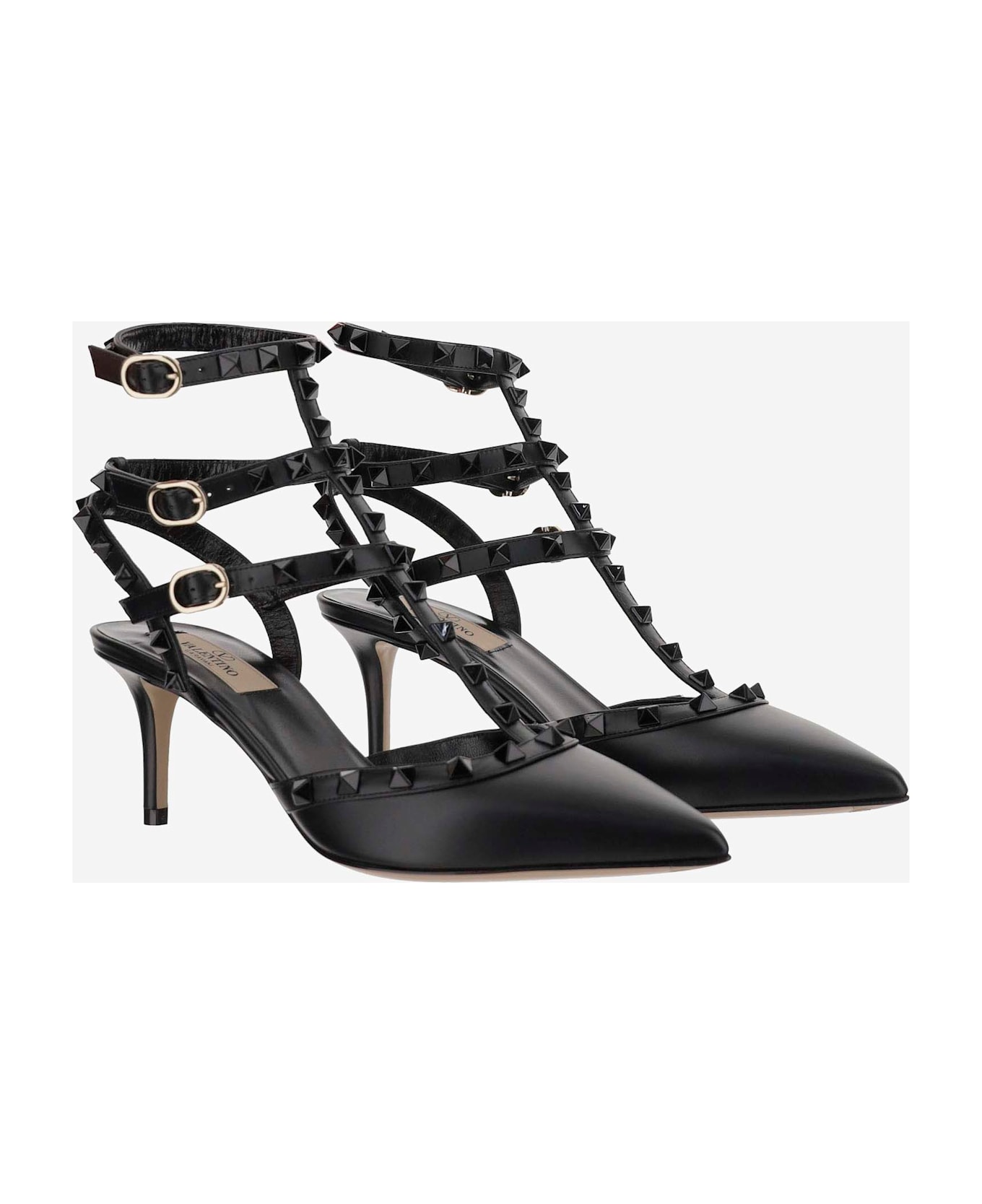 Valentino Garavani Rockstud Leather Pumps Heeled Shoe - Black