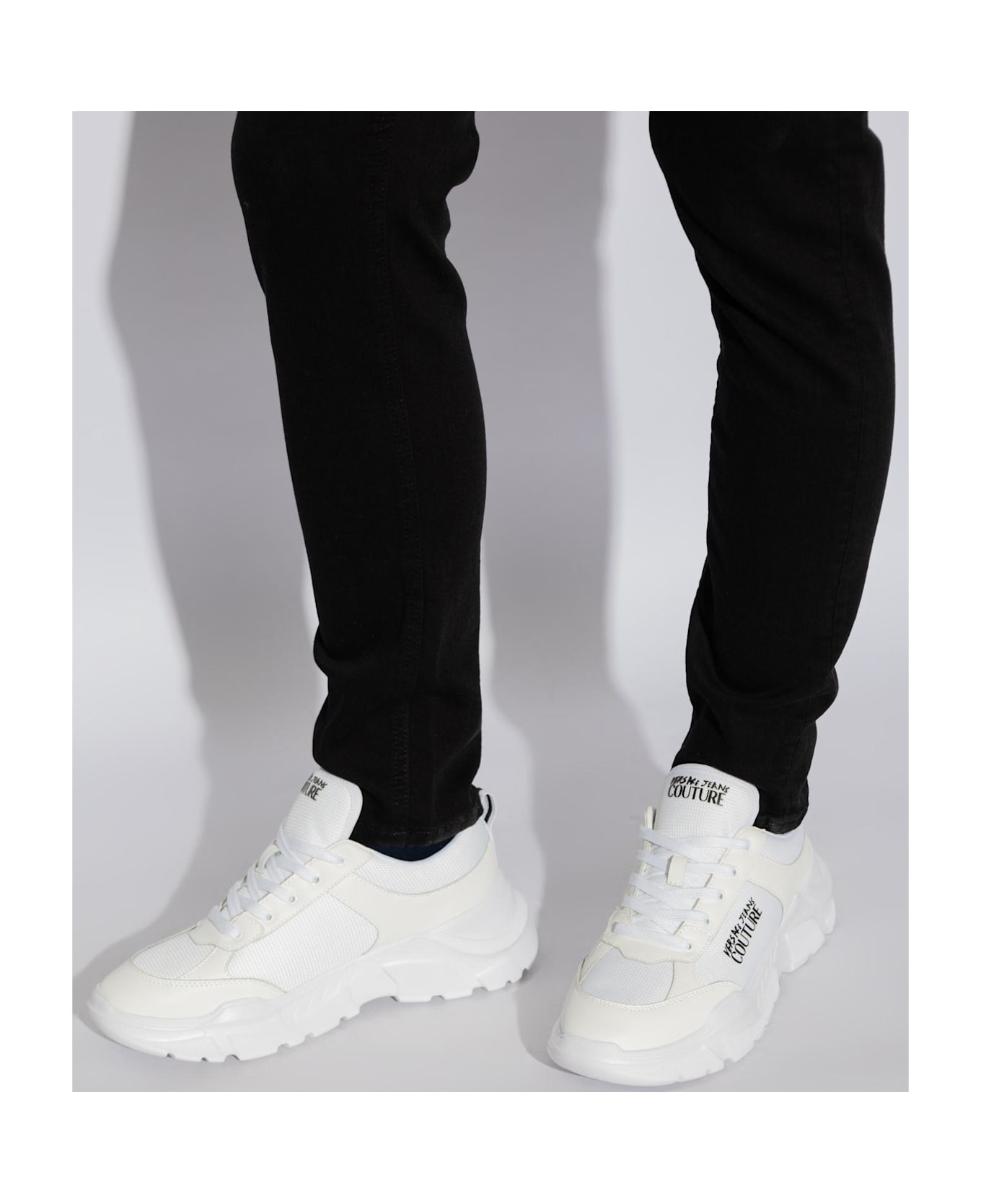 Versace Jeans Couture Sneakers With Printed Logo - White