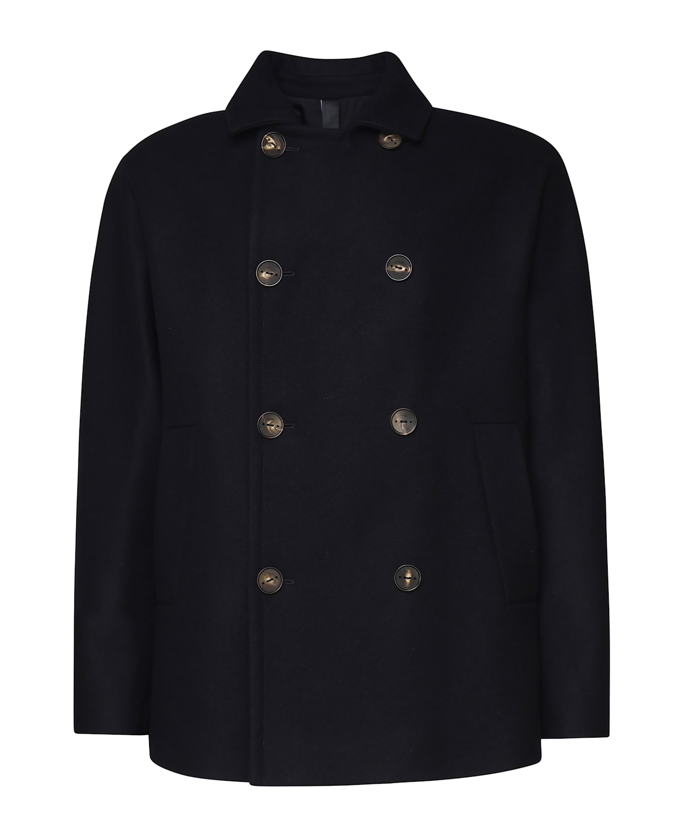 Hevò Ortolini Virgin Wool And Cotton Blend Jacket - Blue