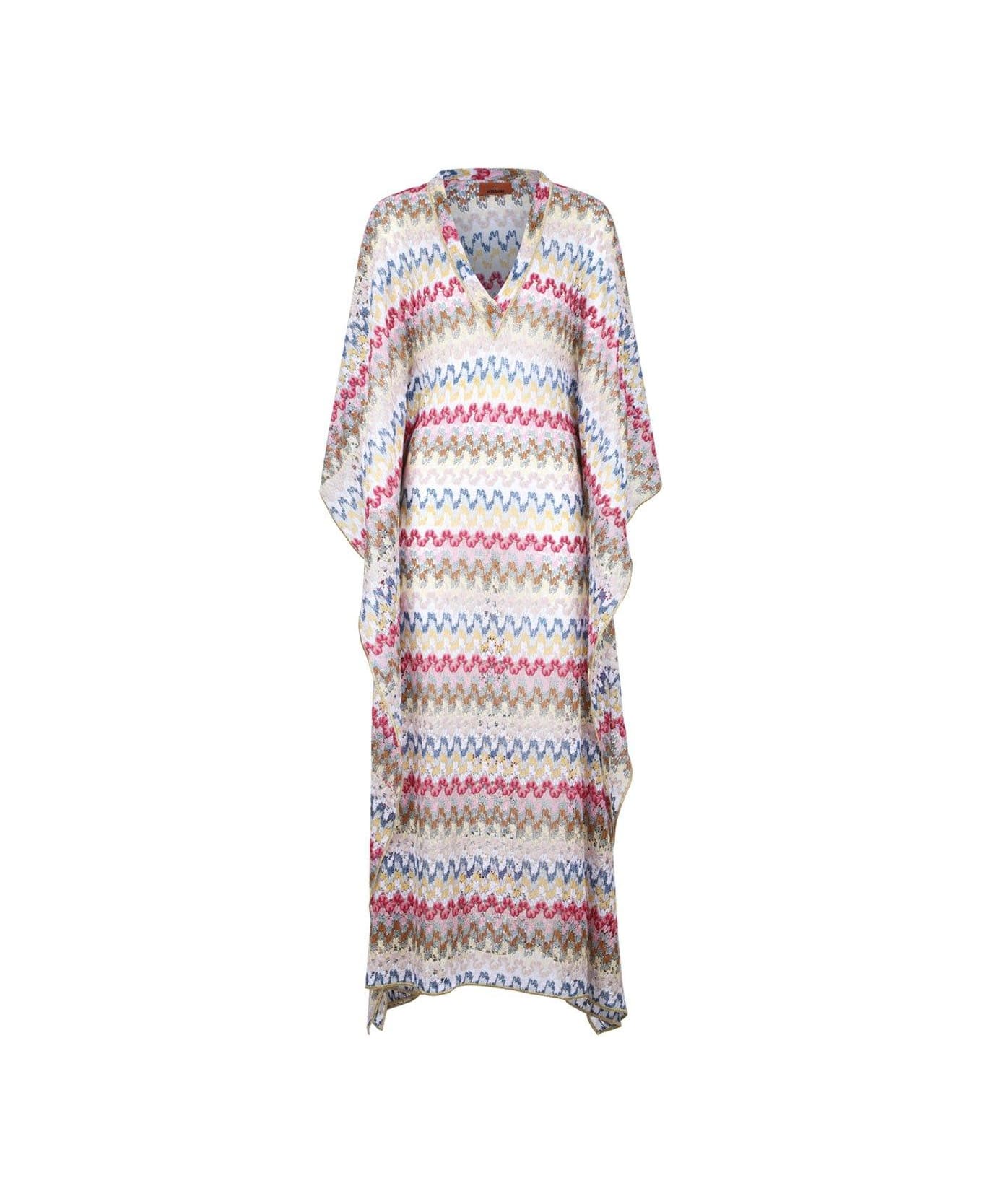 Missoni V-neck Crochet Beach Cover-up - MultiColour