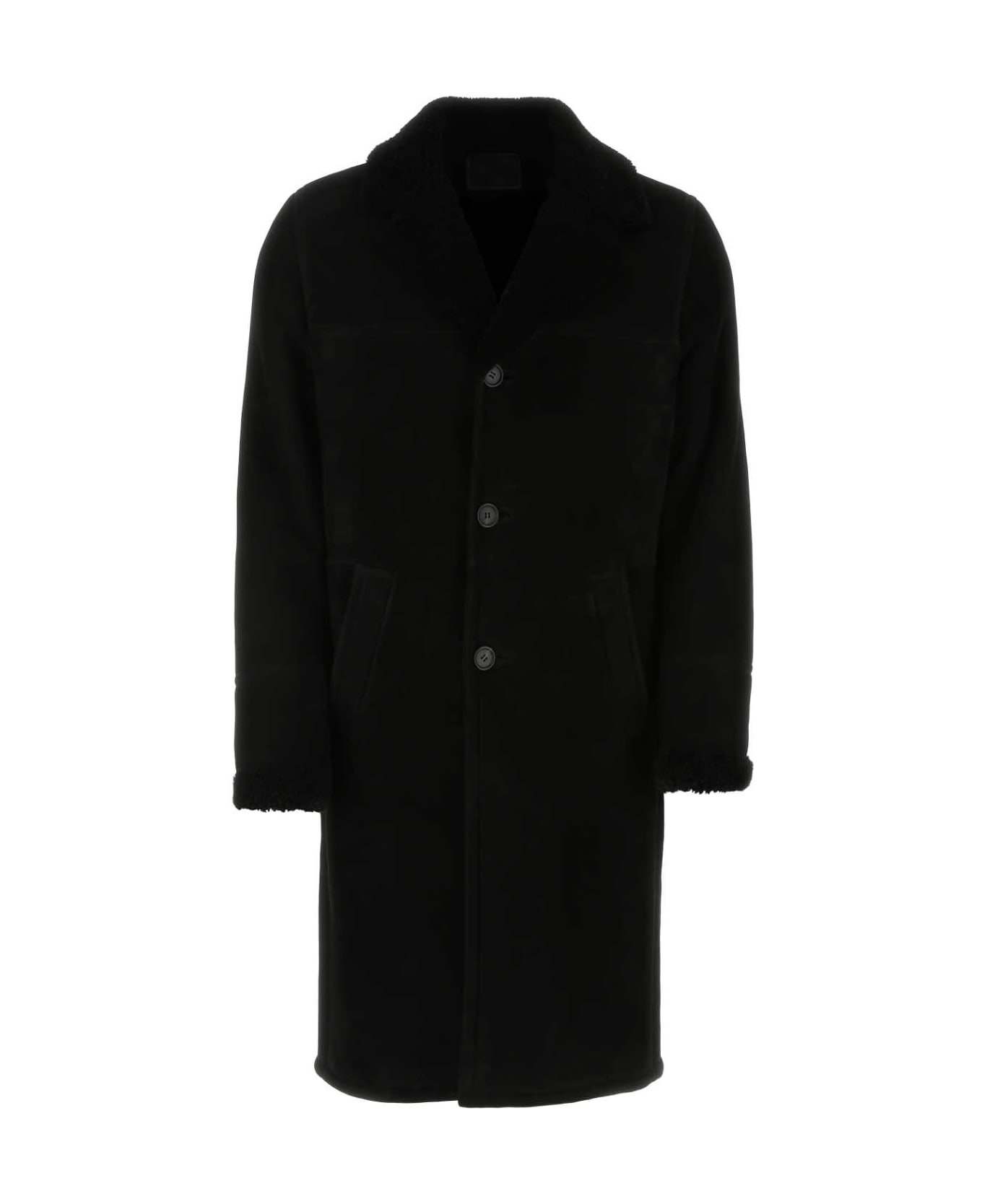 Prada Black Shearling Coat - NERONERO
