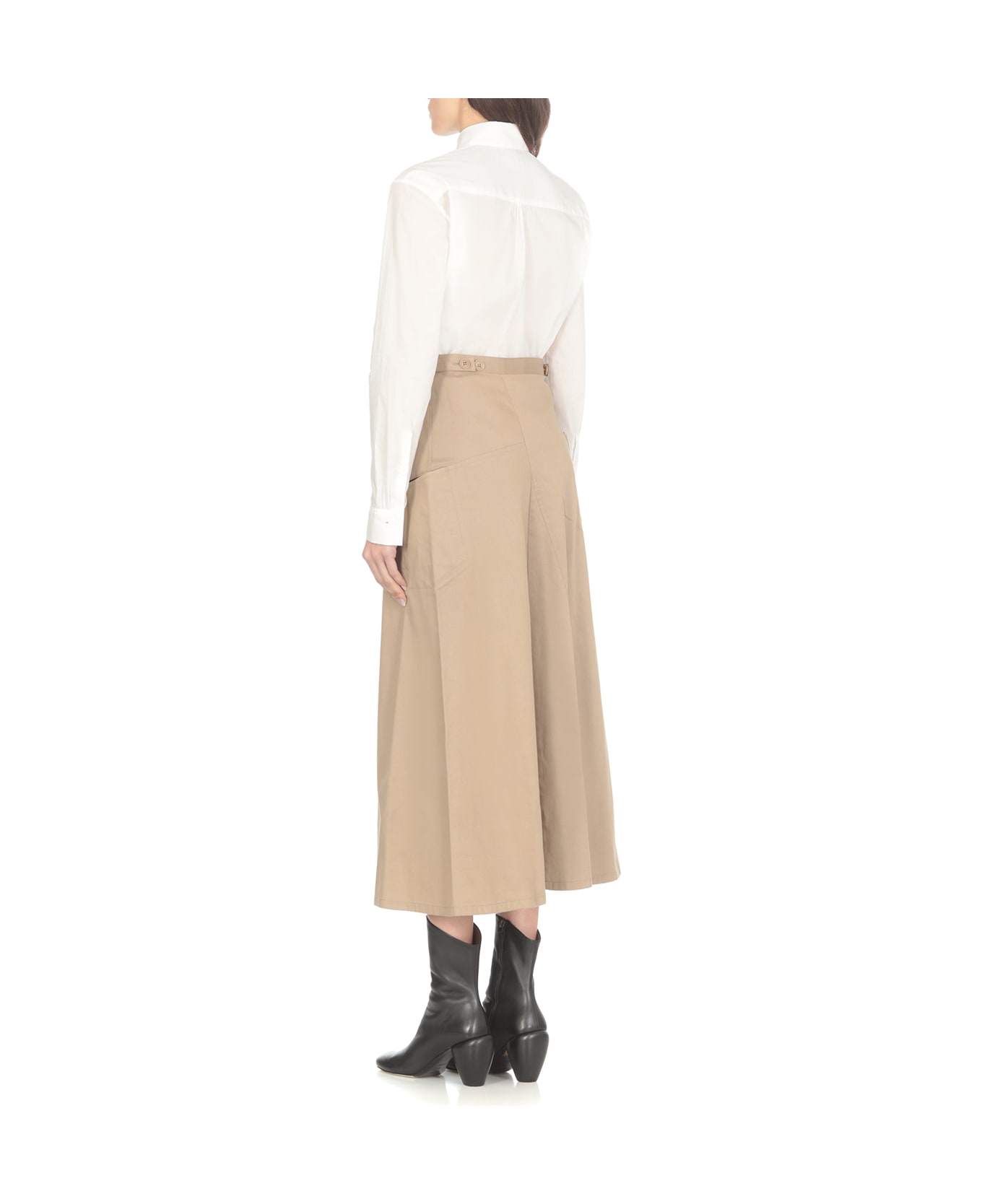 Y's Cotton Skirt - Beige