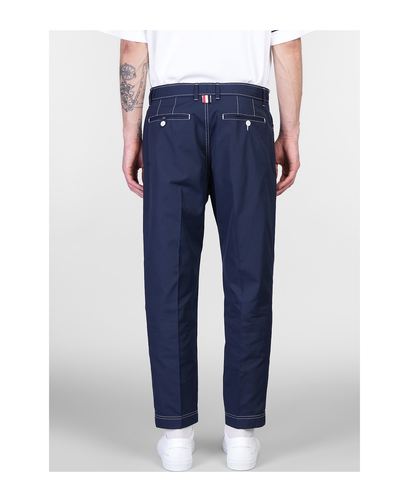 【送料&関税込】Thom Browne Pants In Blue Polyester Thom Browne Pants In Blue Polyester | italist