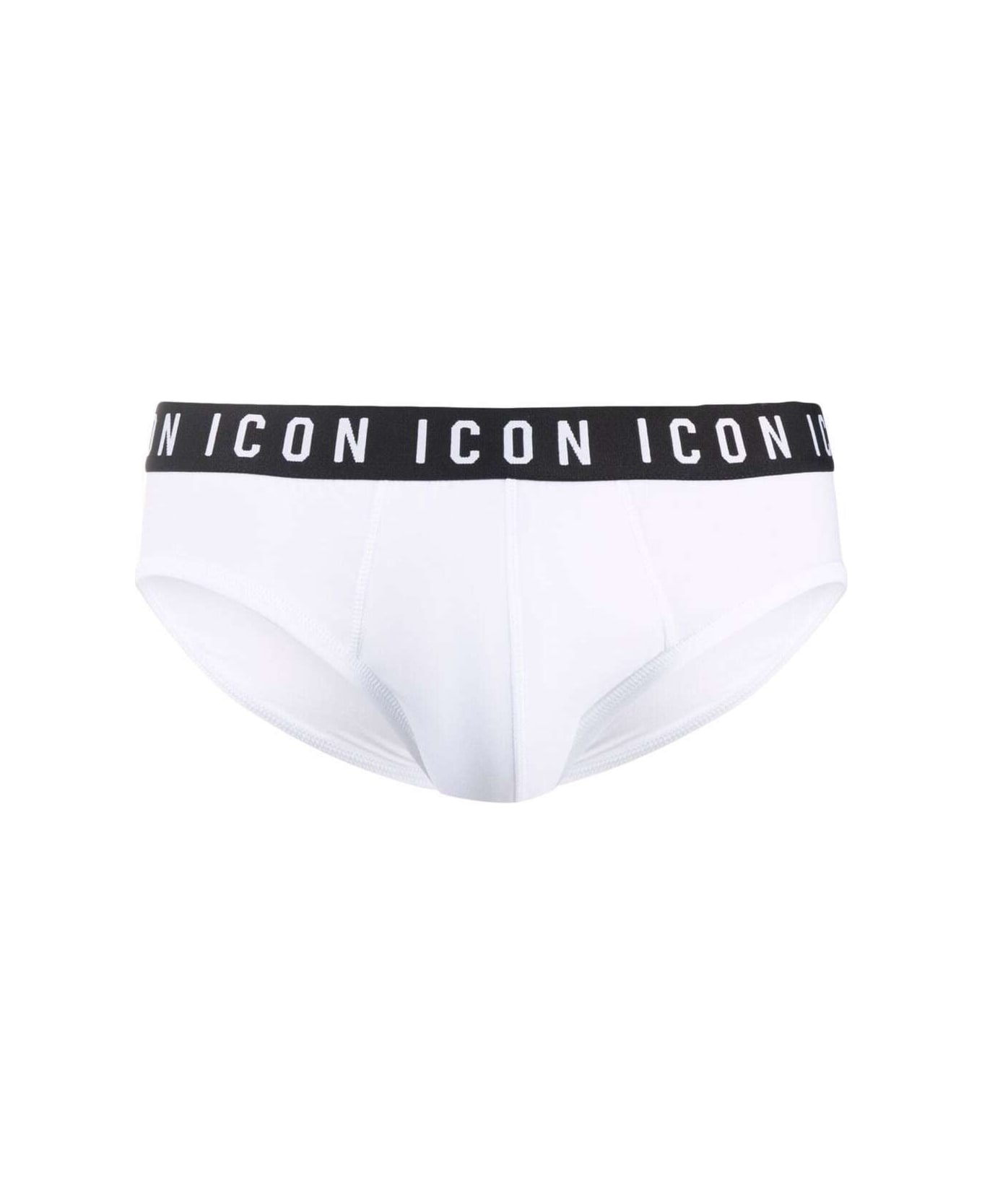 Dsquared2 D-squared2 Man's White Cotton Briefs With Logo - White