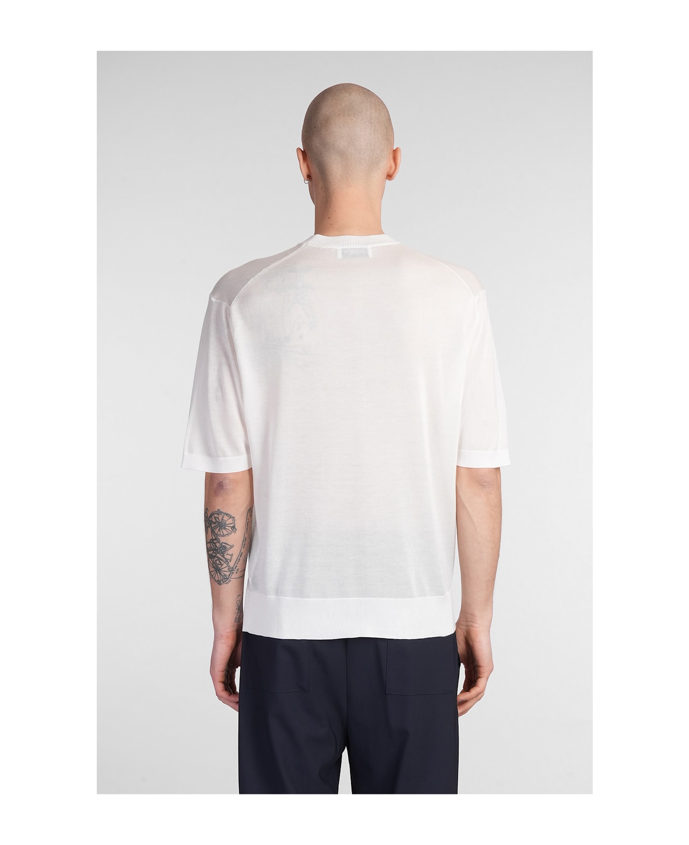 Laneus T-shirt In Beige Wool And Polyester - beige