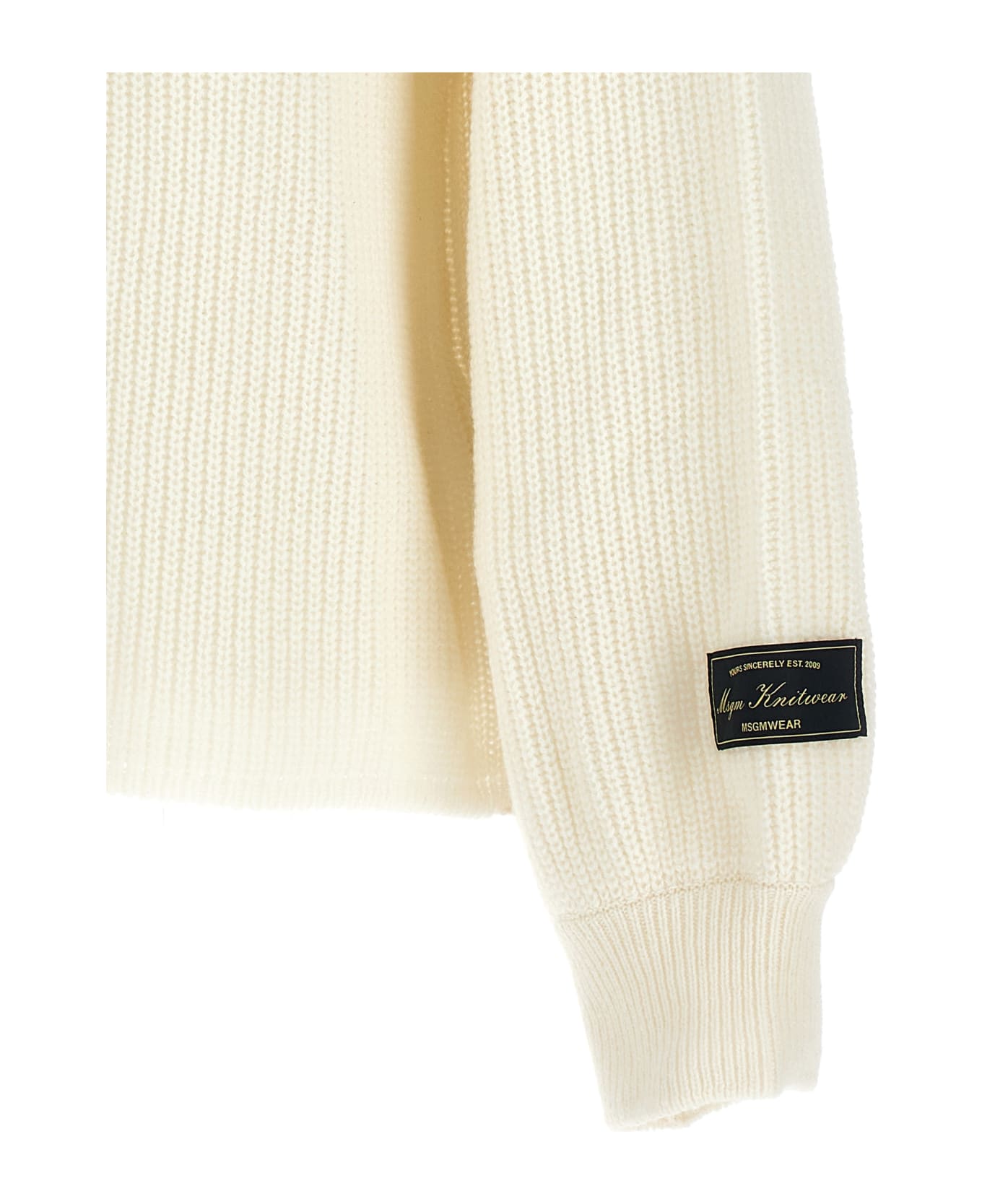 MSGM Lacing Sweater - White