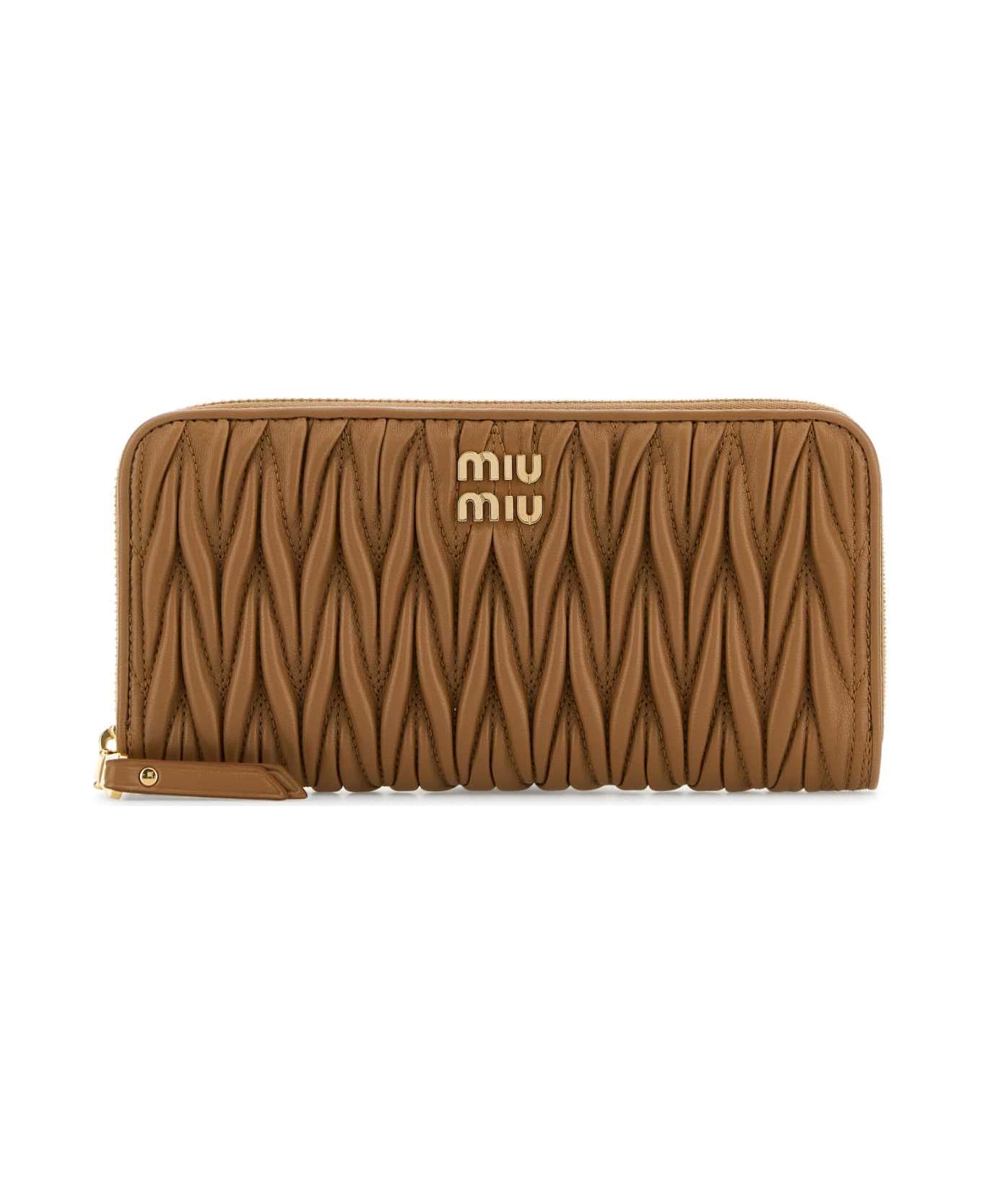 Miu Miu Caramel Nappa Leather Wallet - CARAMEL