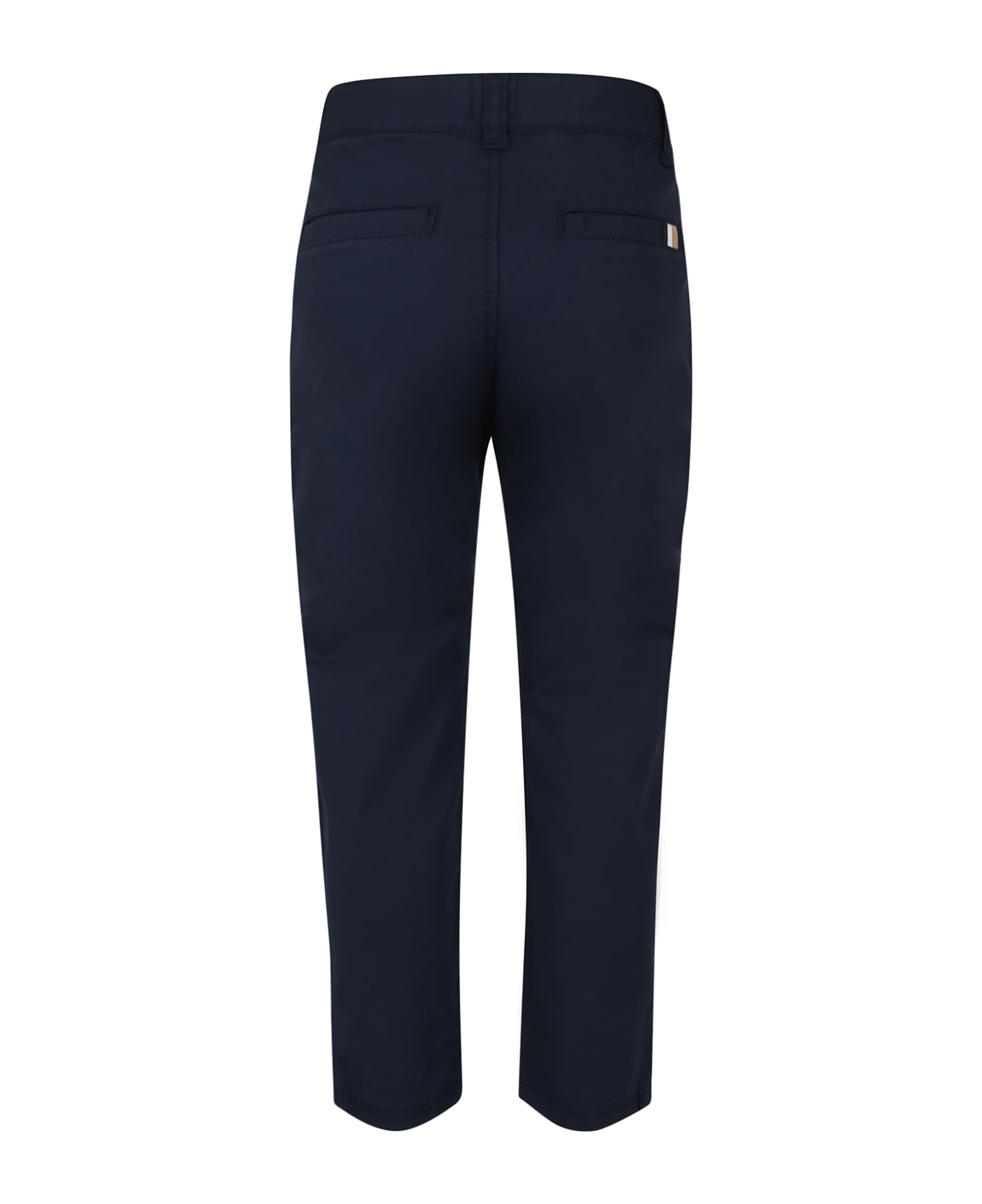 Hugo Boss Blue Trousers For Boy With Logo Detail - Blue