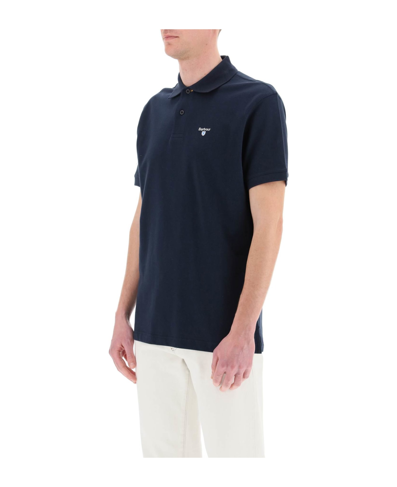 Barbour Tartan-trim Polo Shirt - NAVY (Blue)