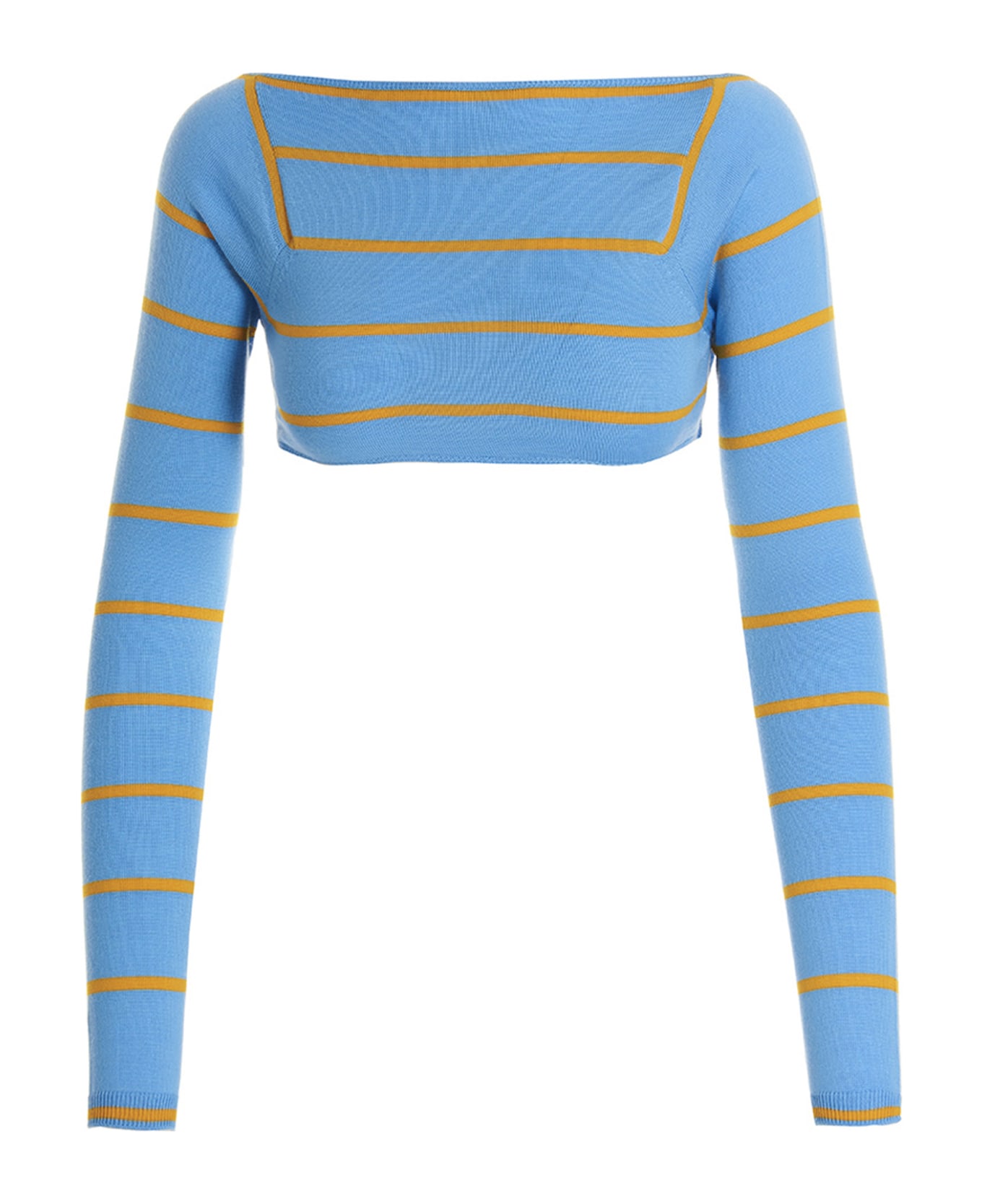 Pucci Cut-out Cropped Sweater - Light Blue ニットウェア