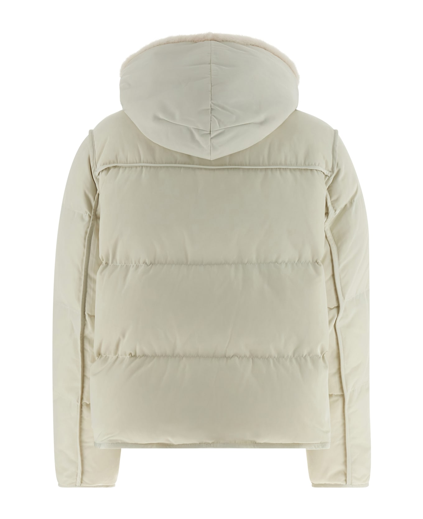 Salomon Fur Insert Cropped Down Jacket - White