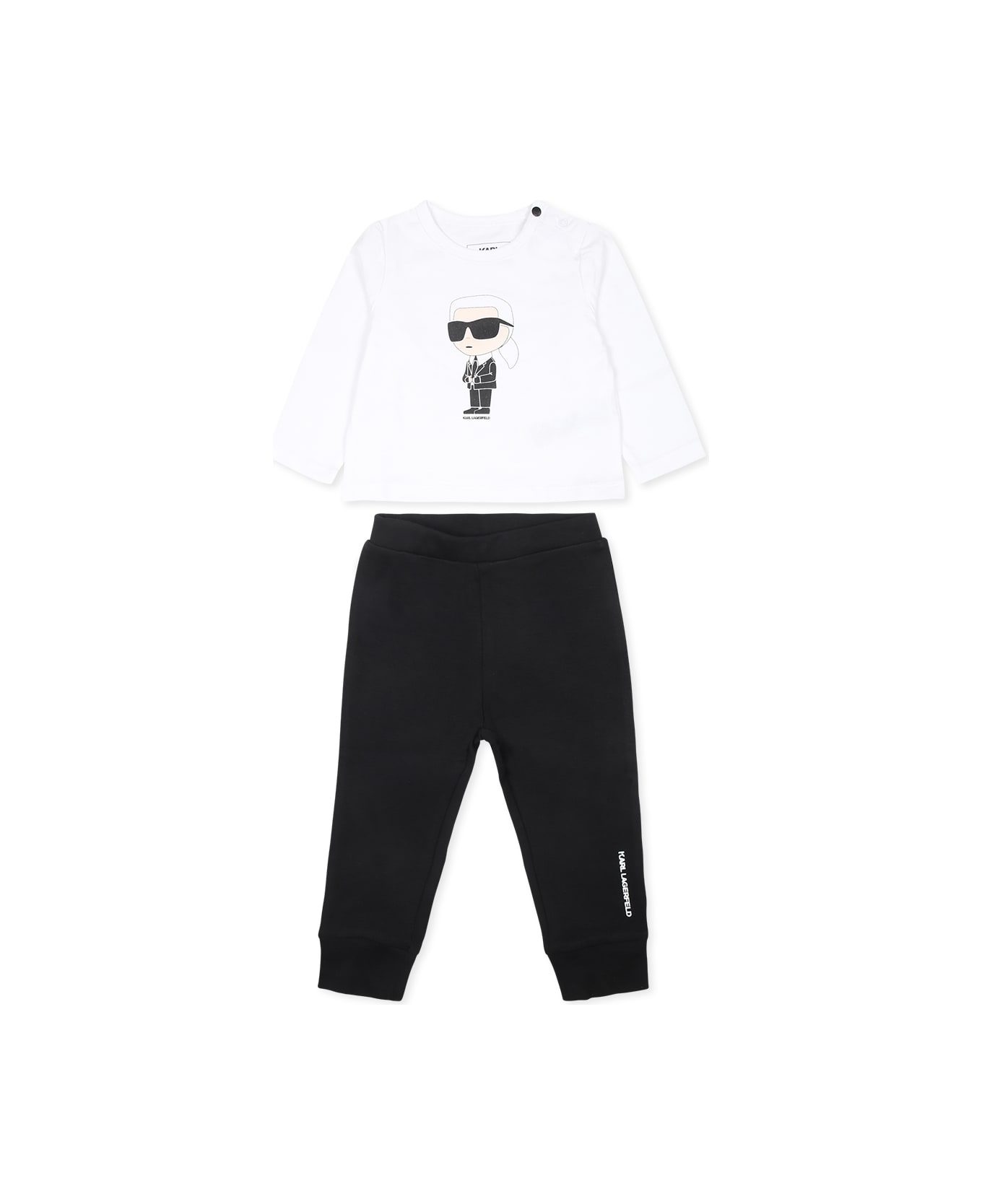 Karl Lagerfeld Kids White Suit For Baby Boy With Karl - Multicolor