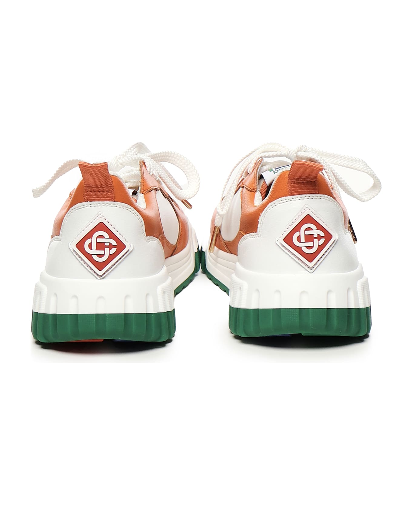 Casablanca Court Sneakers - WHITE, orange