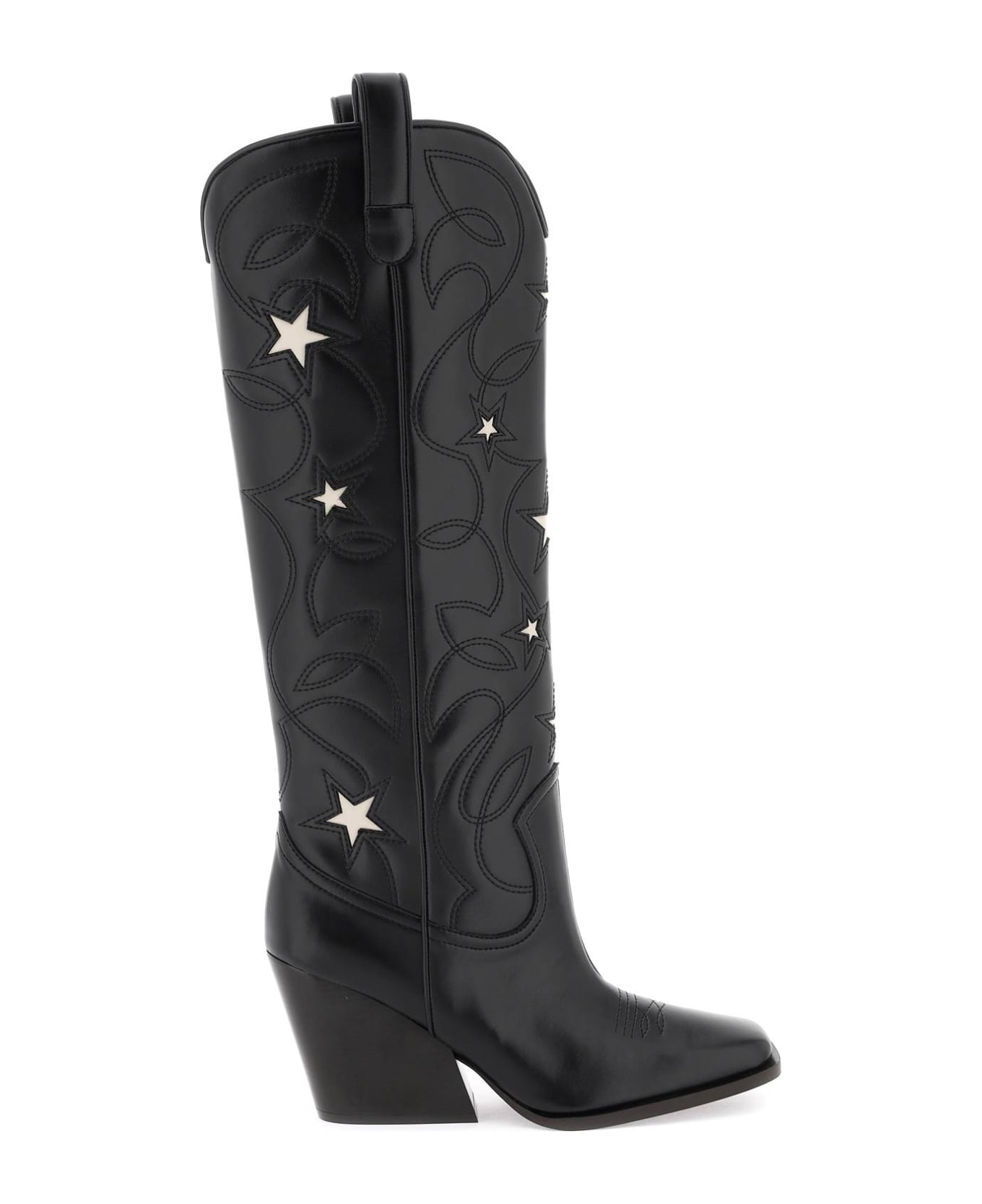 Stella McCartney Texan Boots With Star Embroidery - BLACK STONE (Black) ブーツ