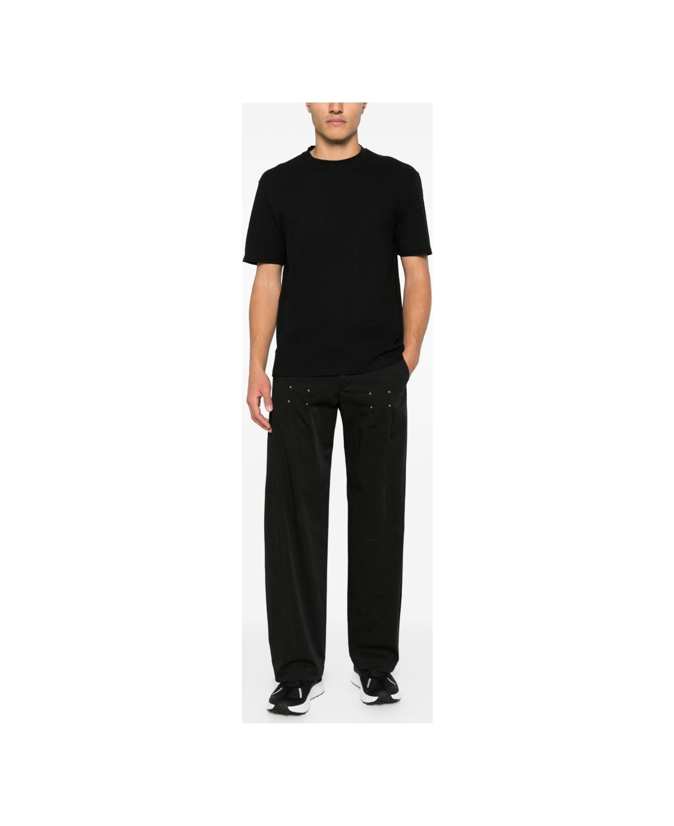 Emporio Armani Logo Cotton T-shirt - Black