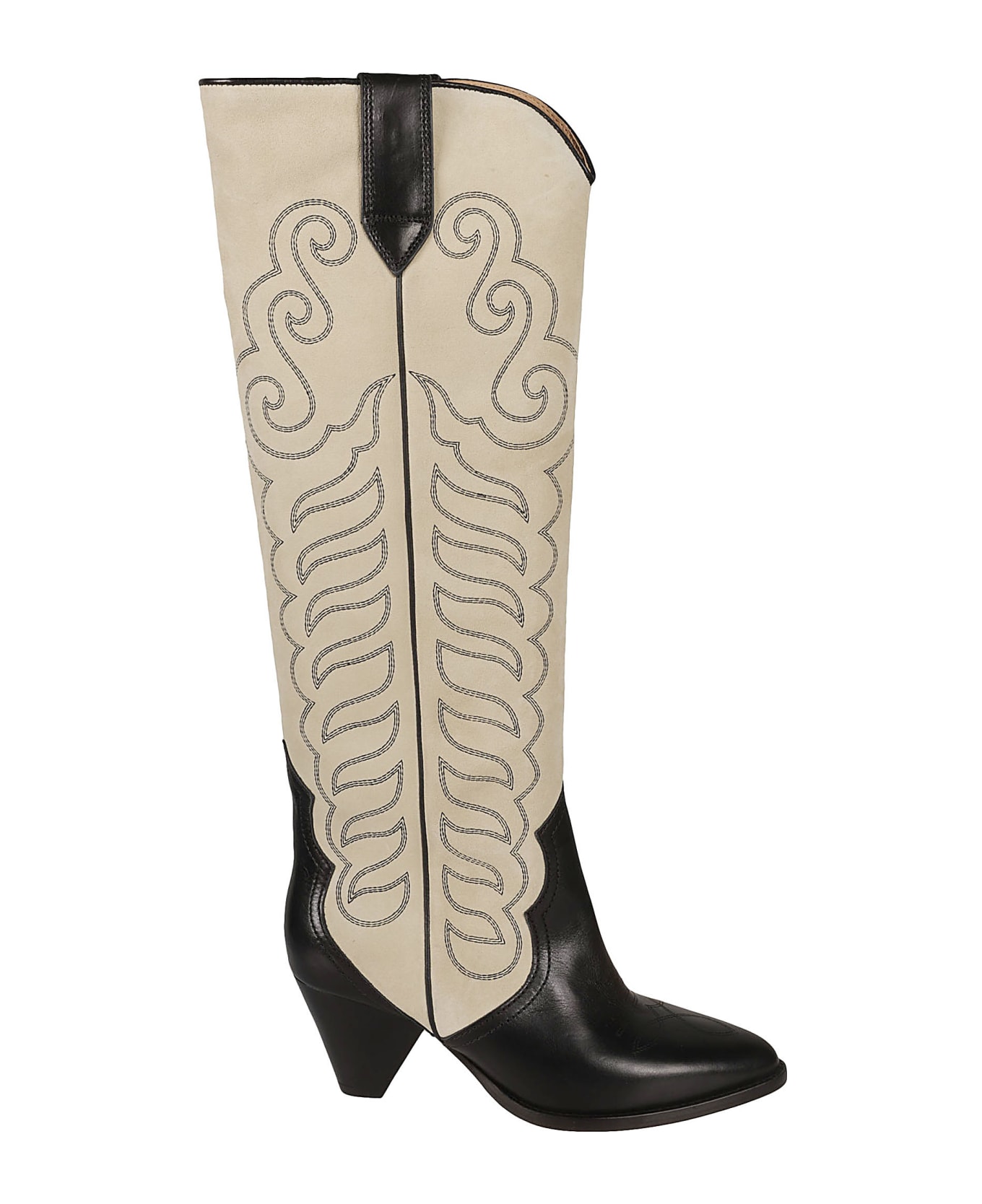 Isabel Marant San Embroidered Boots - Black/Ecru