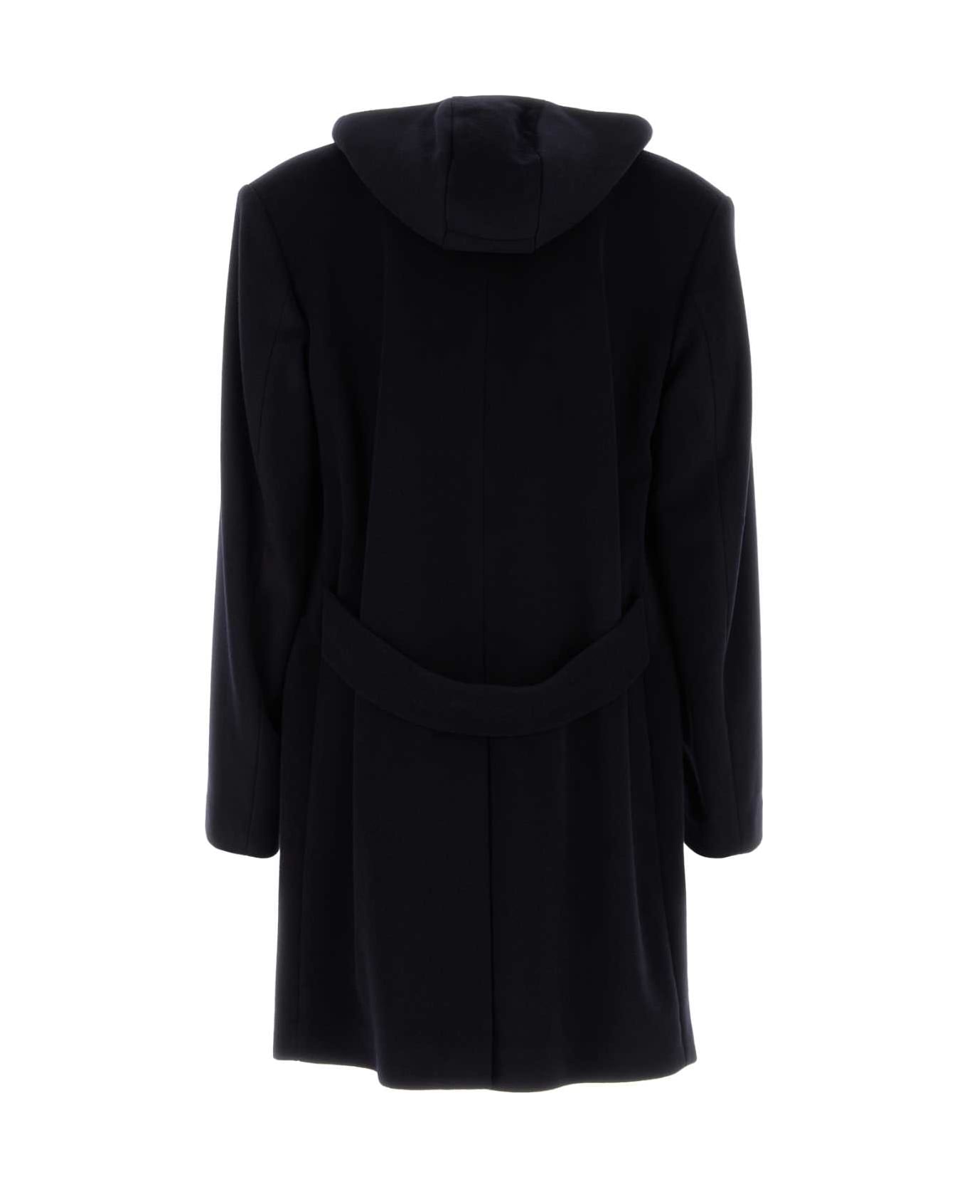 Prada Midnight Blue Wool Blend Coat - BLEU