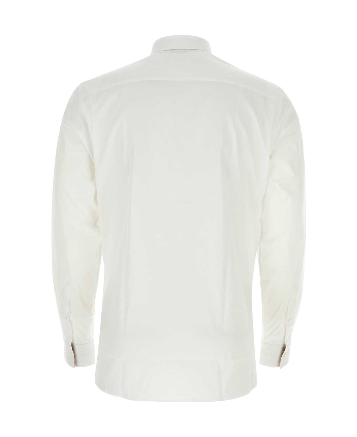 Burberry White Stretch Poplin Shirt - WHITE