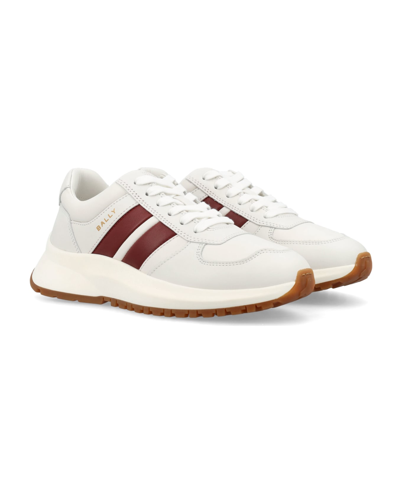 Bally Darsyl-w Leather Woman Sneakers - WHITE/B.RED/WHITE スニーカー