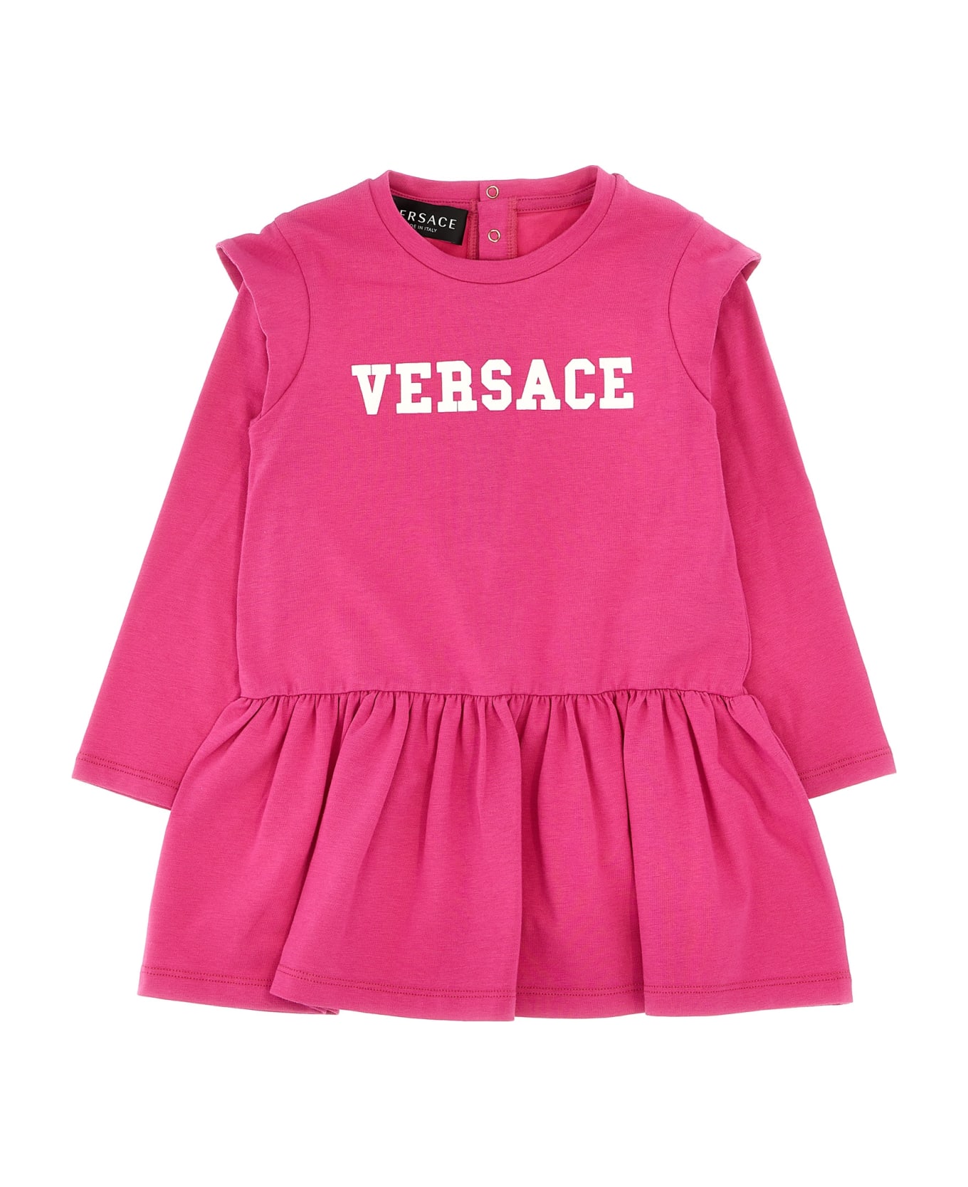 Versace Logo Print Dress - Fuchsia