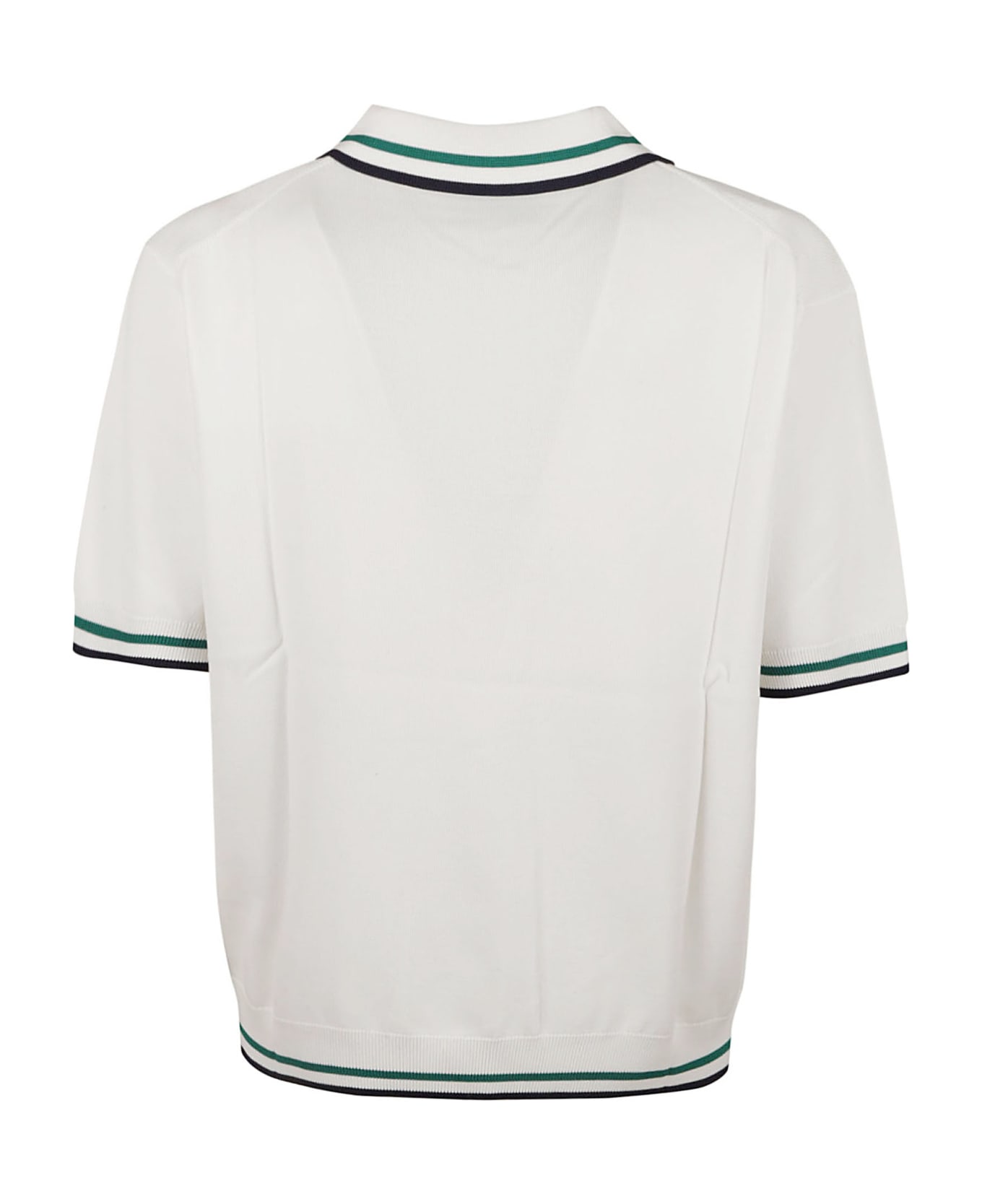 Casablanca Knit Pontelle Tennis Polo Shirt - White