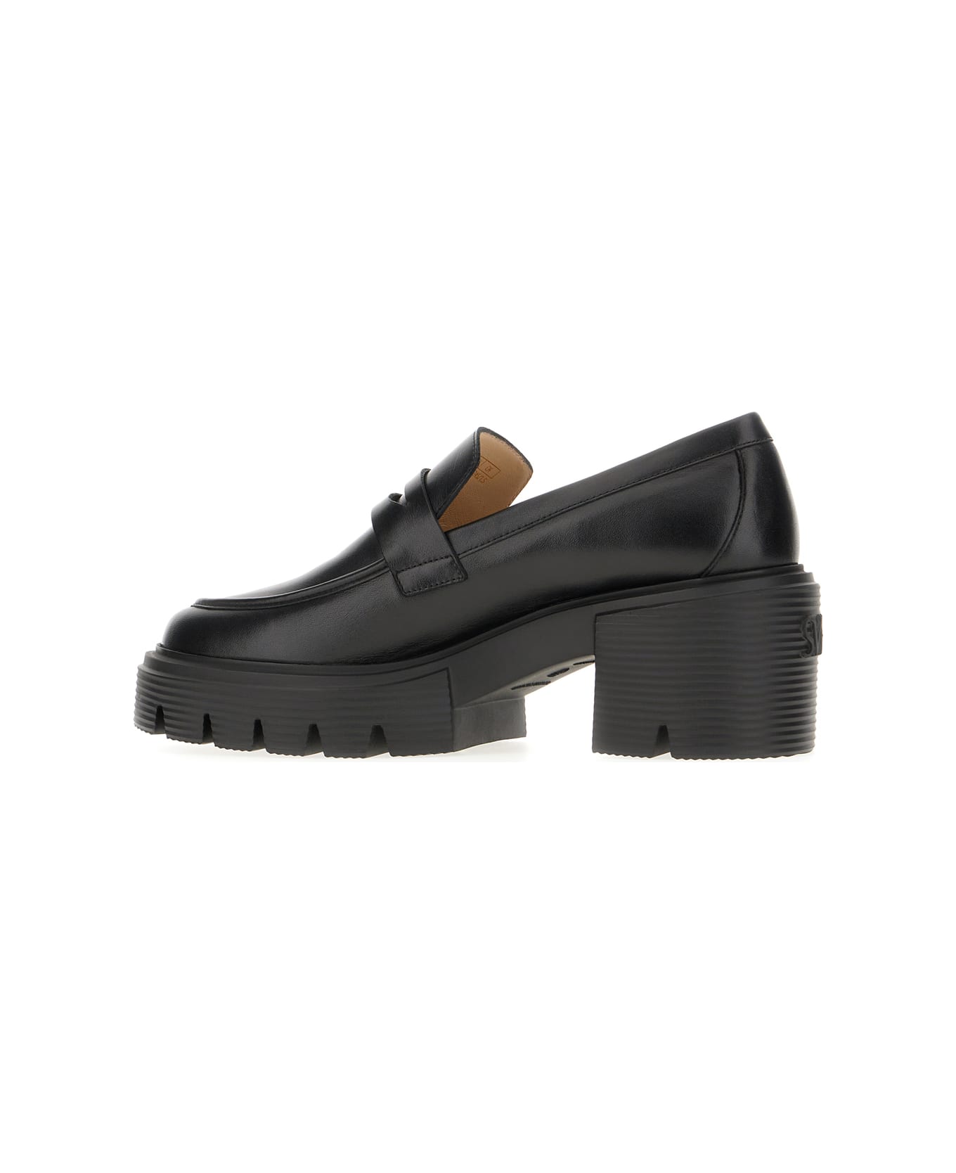 Stuart Weitzman Black Leather Soho Loafers - BLK