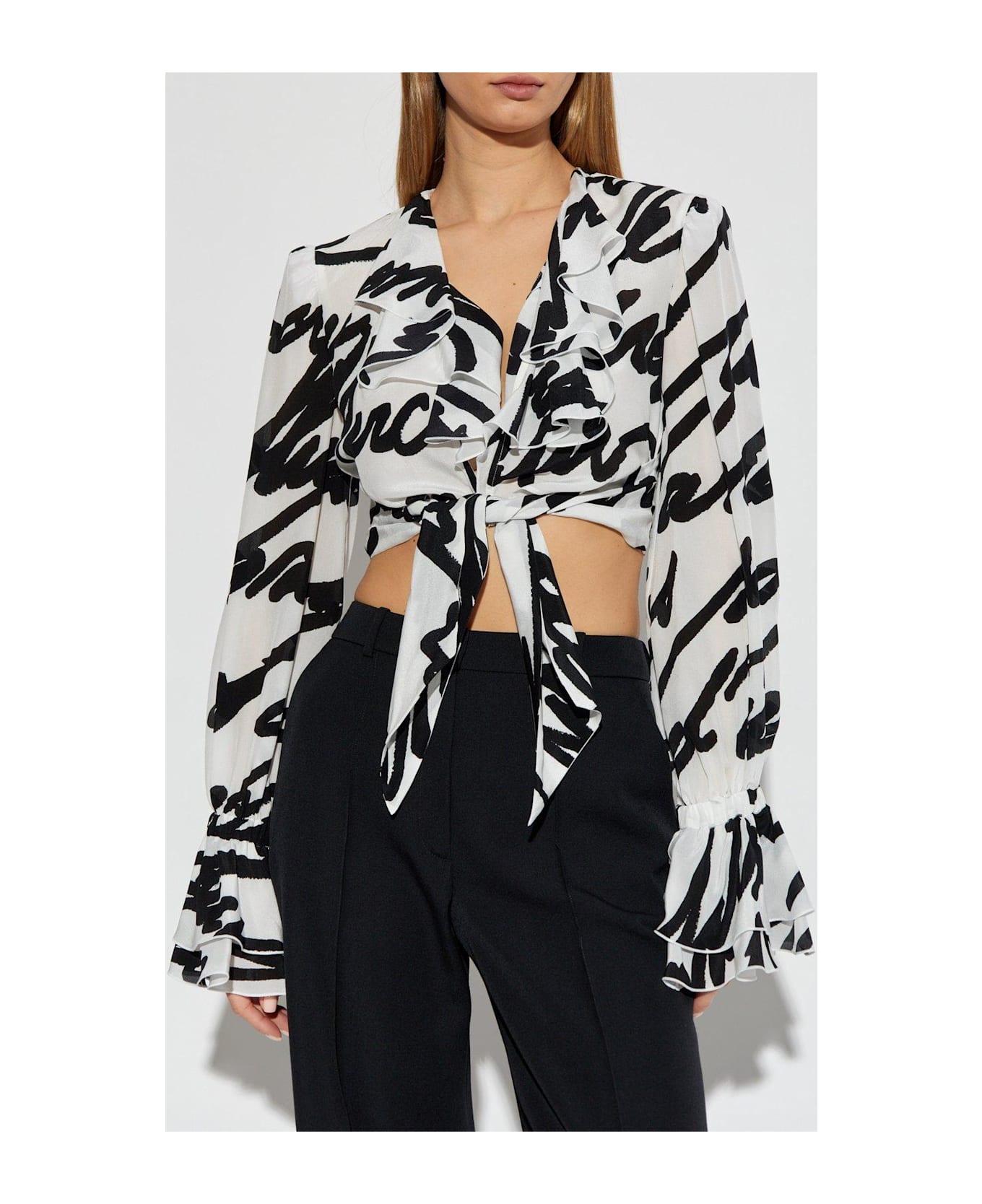 Balmain Love Letter Ruffled Skirt - white