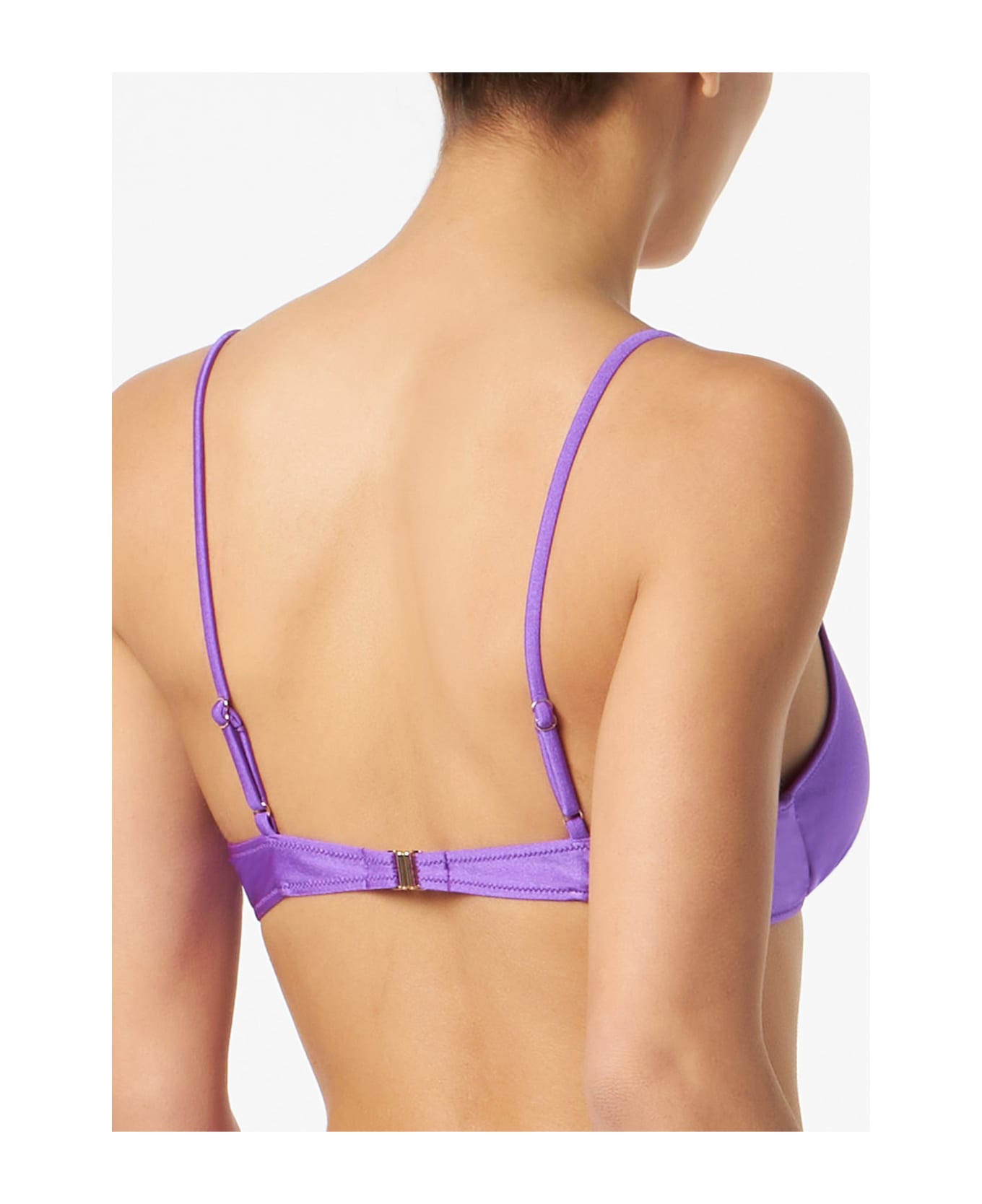 MC2 Saint Barth Woman Shiny Violet V-wired Top - PURPLE