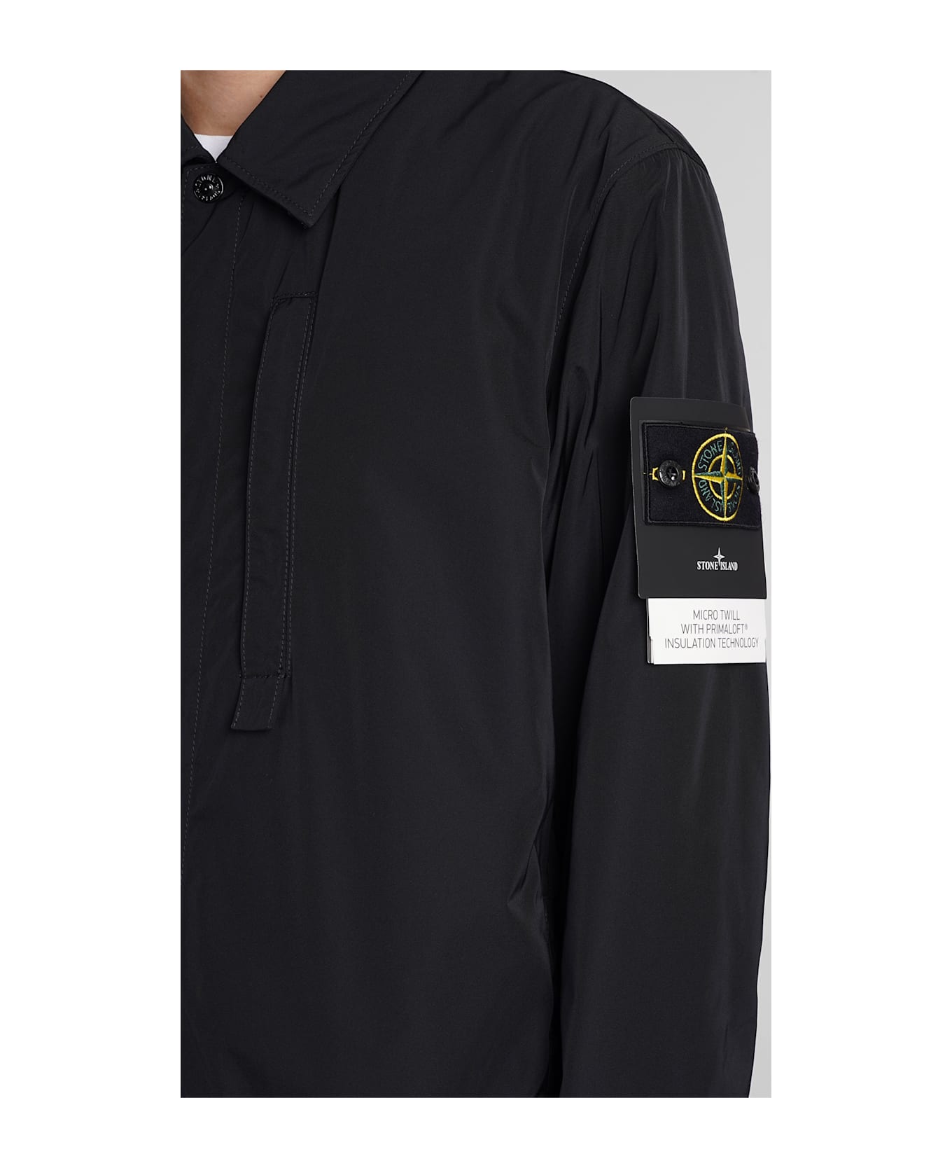 Stone Island Casual Jacket In Black Polyester - black