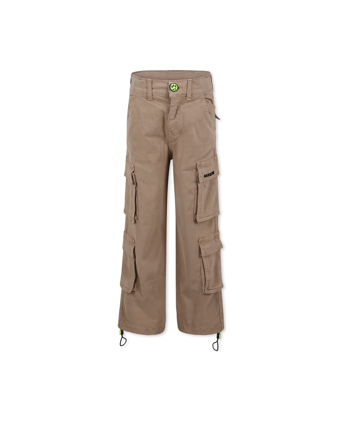 Barrow Beige Trousers For Kids With Logo - Beige