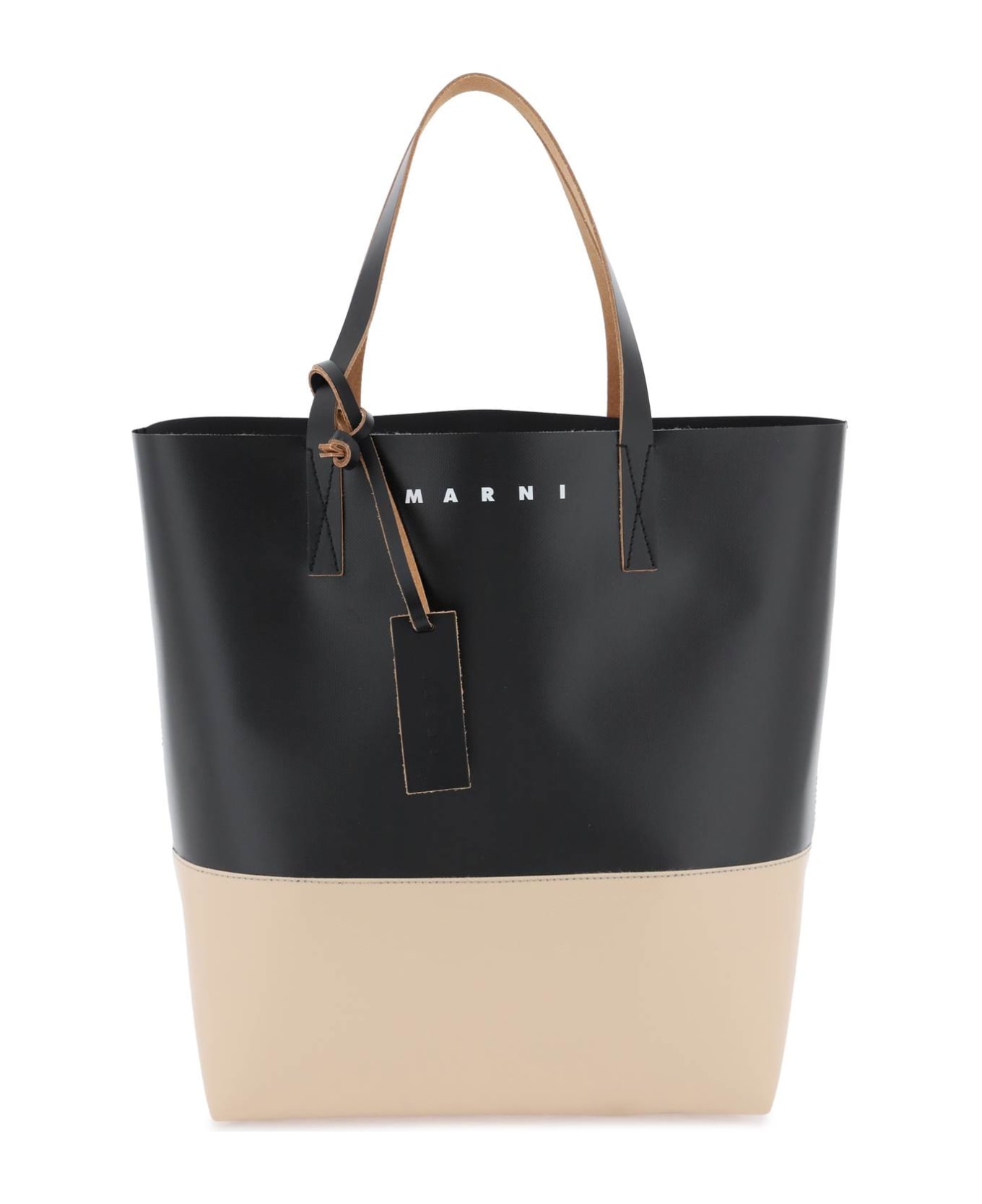 Marni Tribeca Shopping Bag - BLACK CORK (Beige)