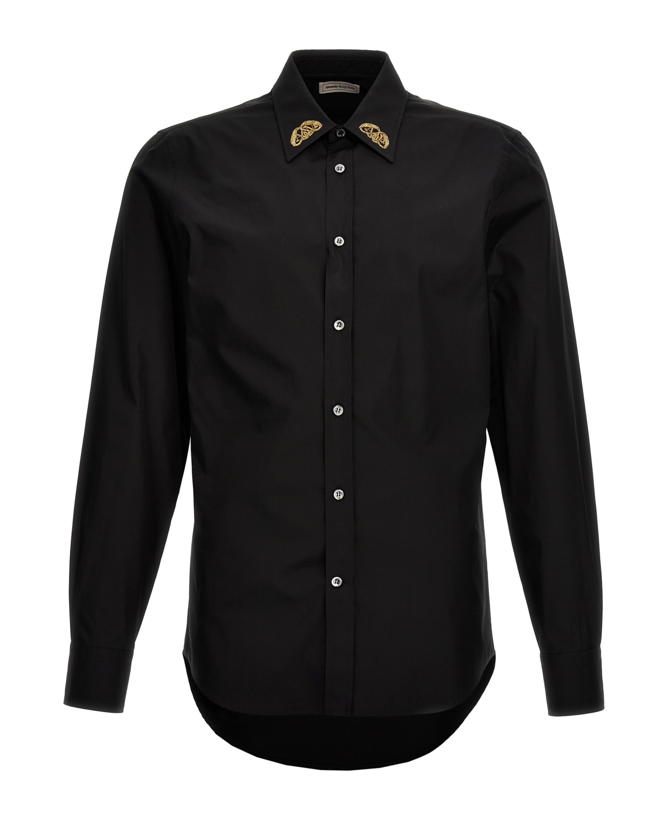 Alexander McQueen Embroidered Collar Shirt - Black