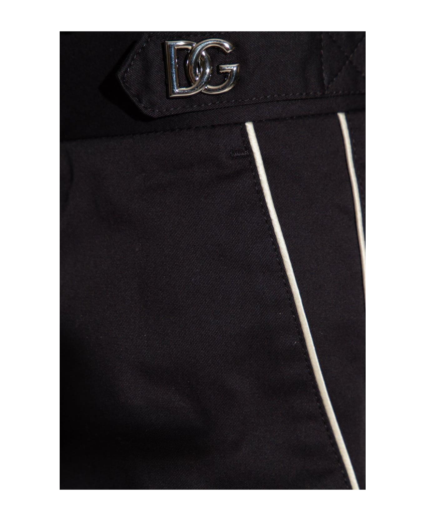 Dolce & Gabbana Side Logo Buttoned Shorts - Dark blue