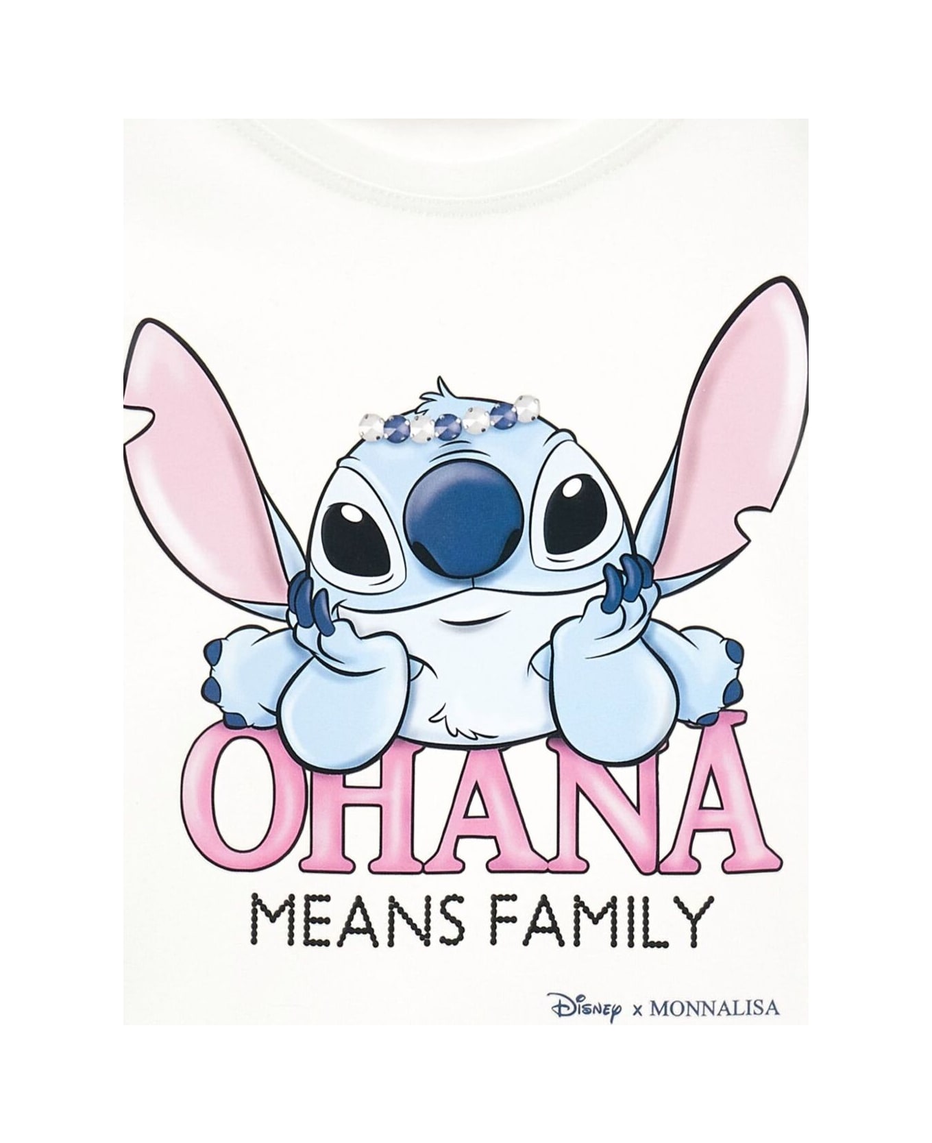 Monnalisa T-shirt St.ohana Jersey Jersey Cotone Stretch - White
