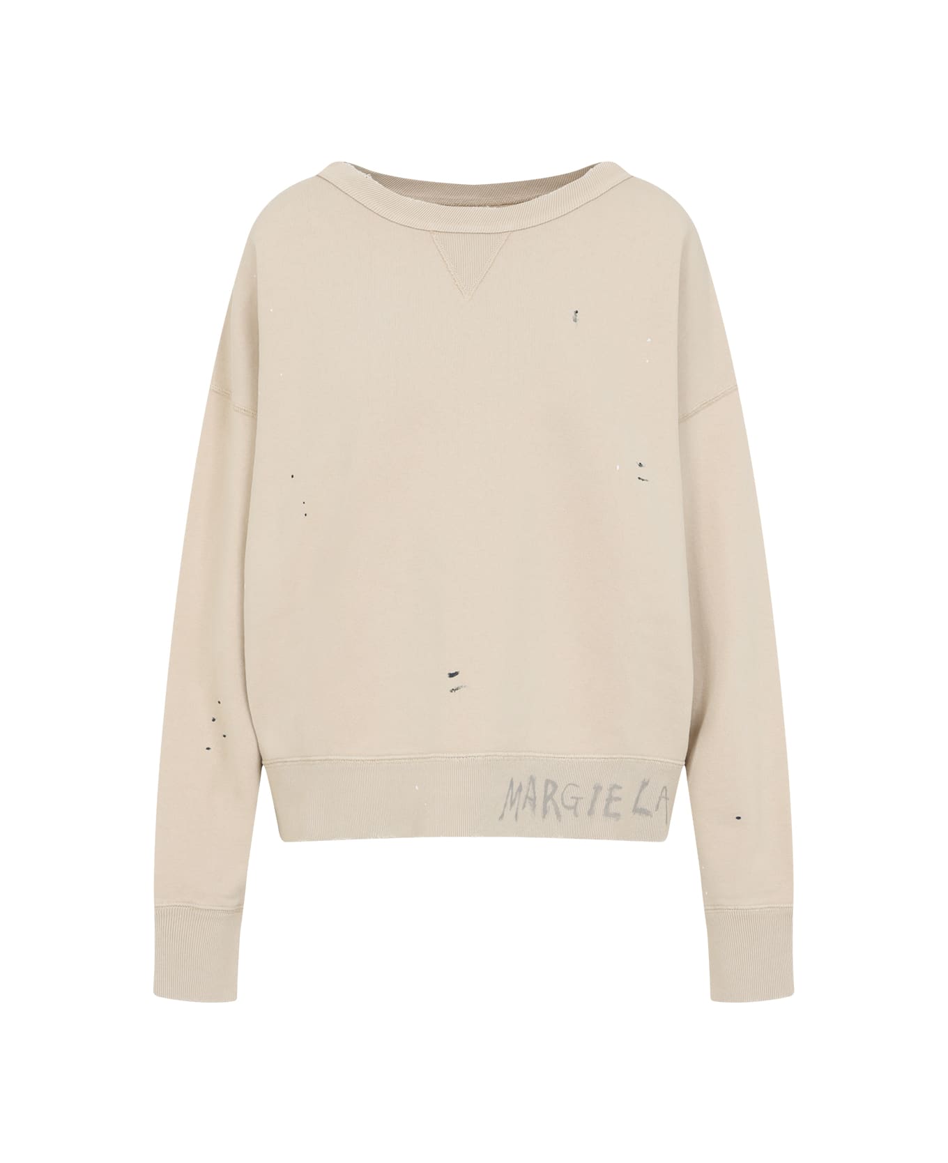Maison Margiela Cotton Sweatshirt - Beige