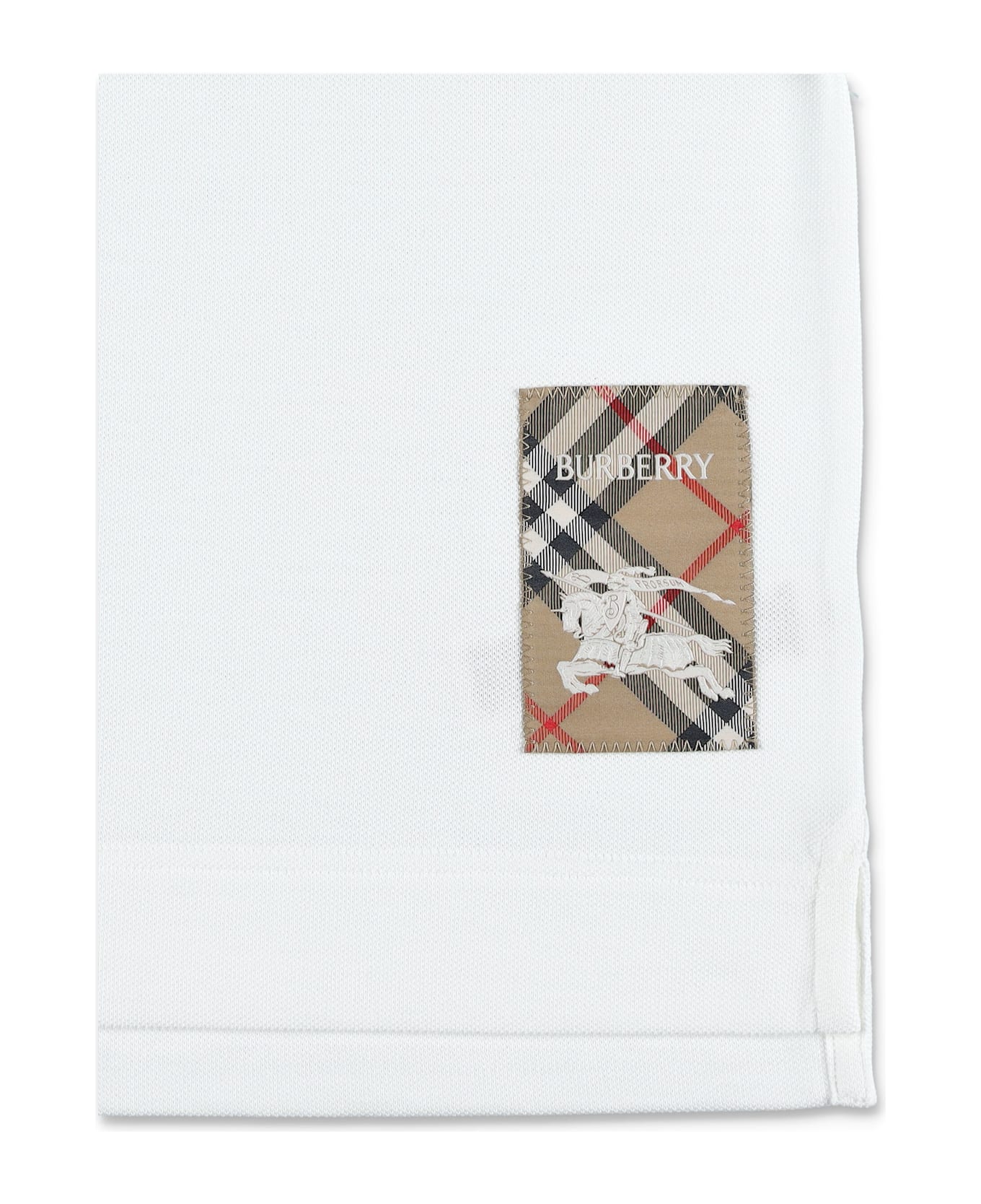 Burberry Kid - Check Label Polo Shirt - WHITE