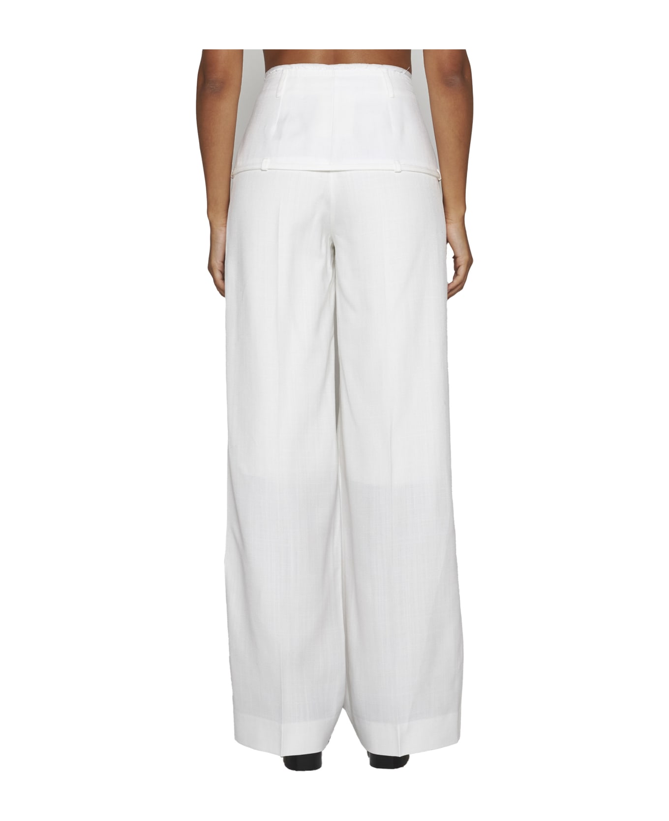 Jacquemus Viscose Trousers - White