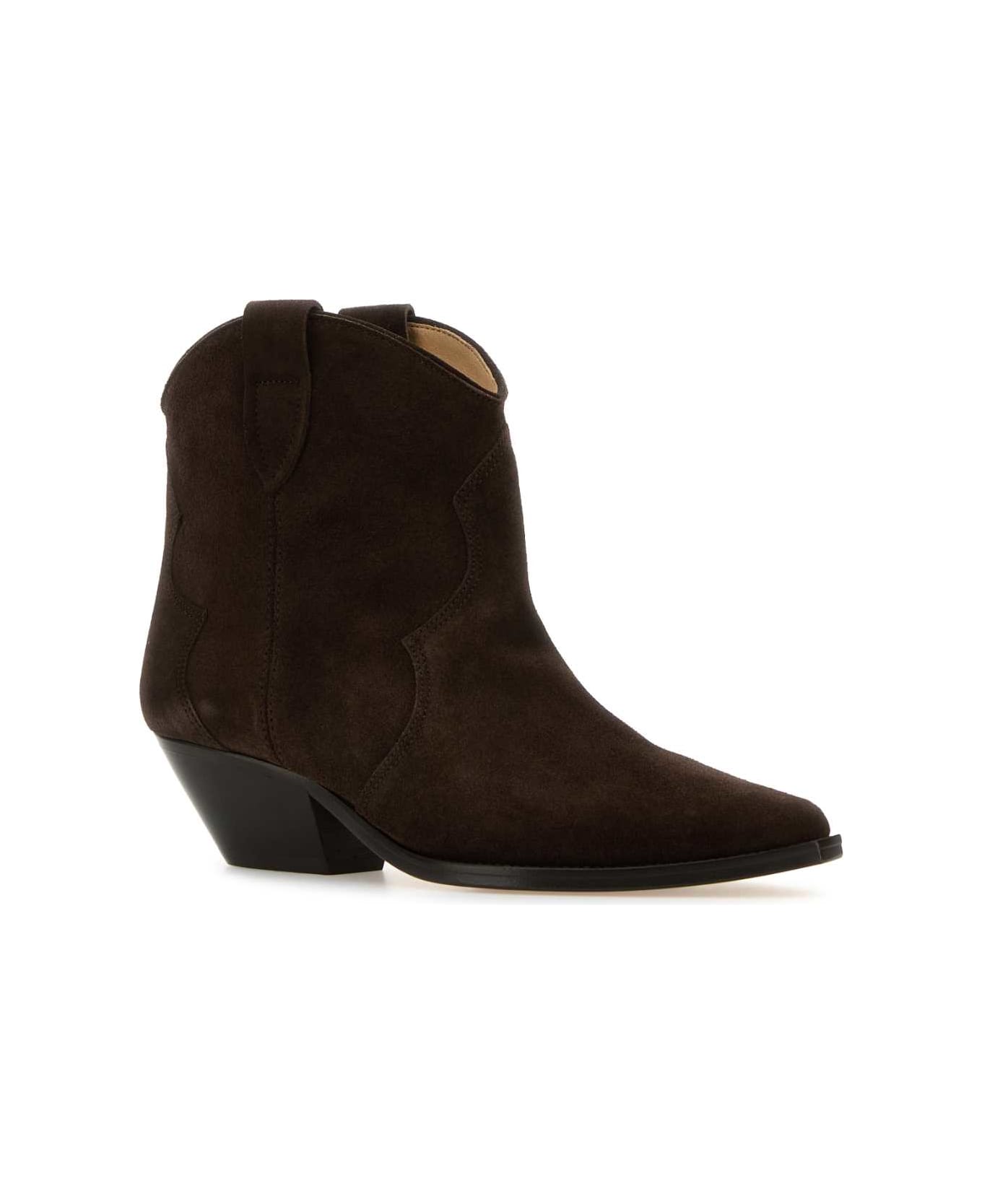 Isabel Marant Brown Suede Dewina Ankle Boots - CHOCOLATE ブーツ