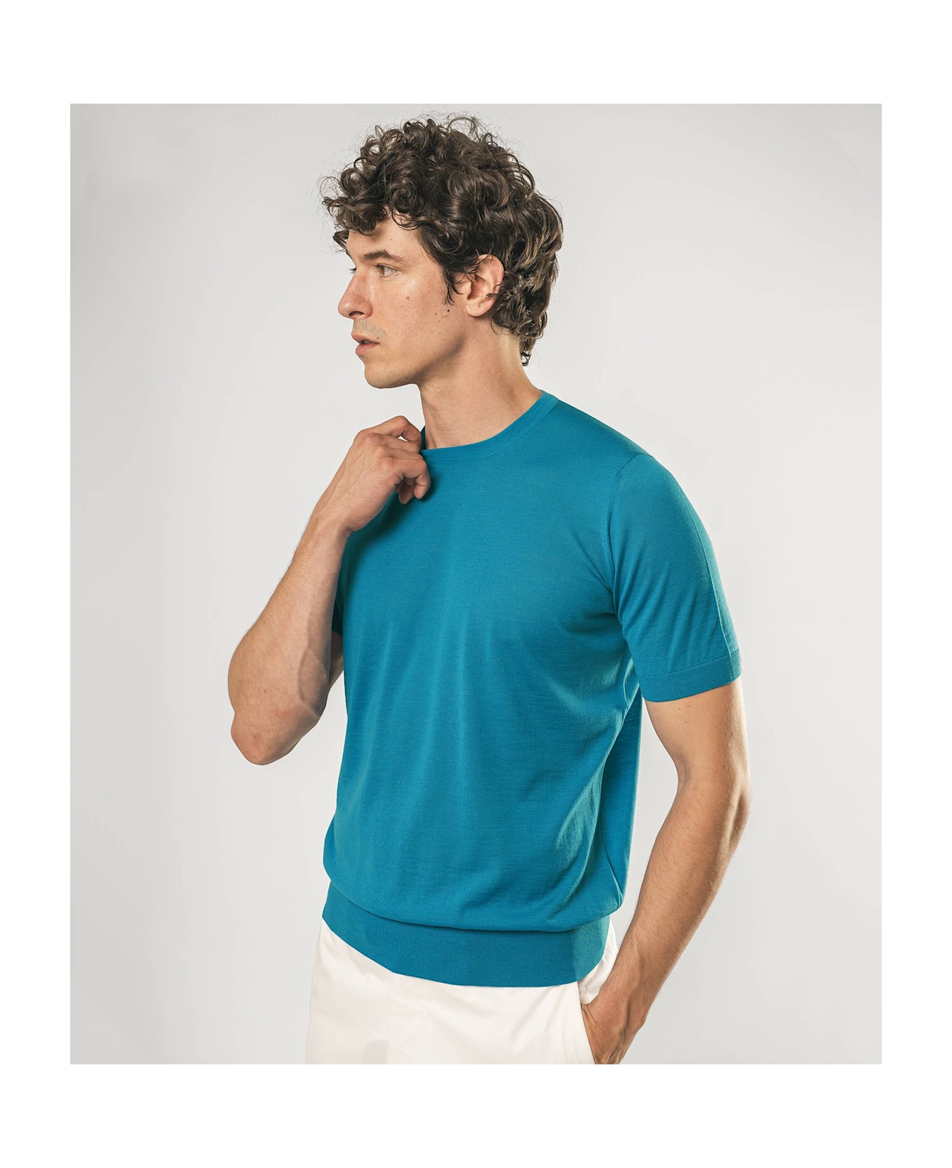 Larusmiani Crewneck Roquebrune T-Shirt - SkyBlue