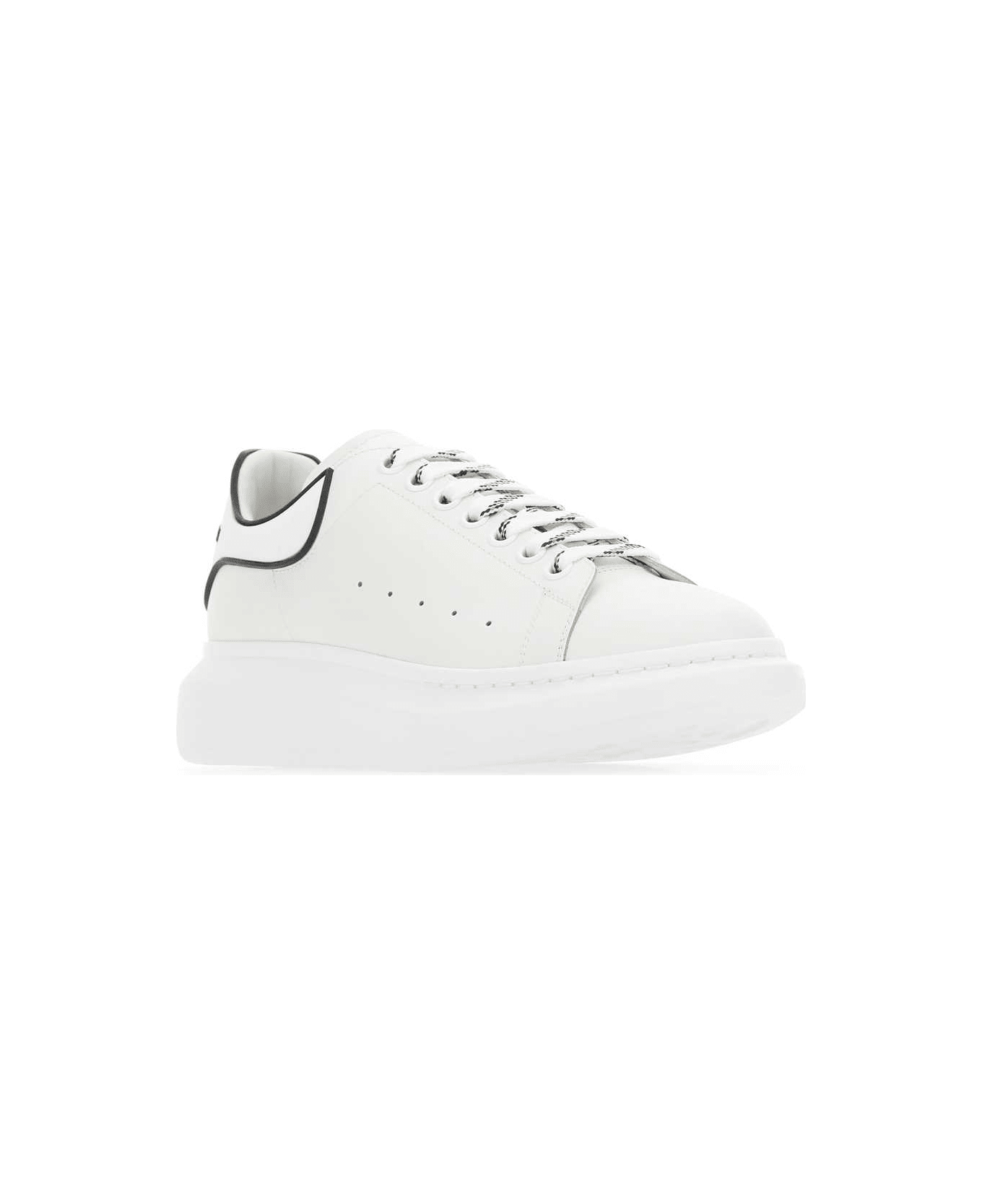 Alexander McQueen Chalk Leather Sneakers With White Rubber Heel - 9074