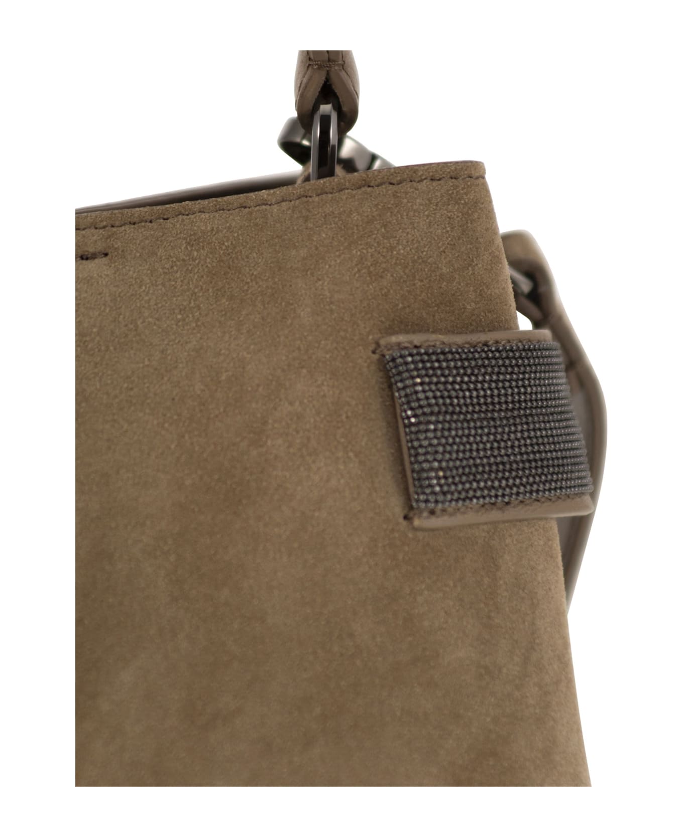 Brunello Cucinelli Essence Precious Bands Small Top-handle Bag - Hazelnut