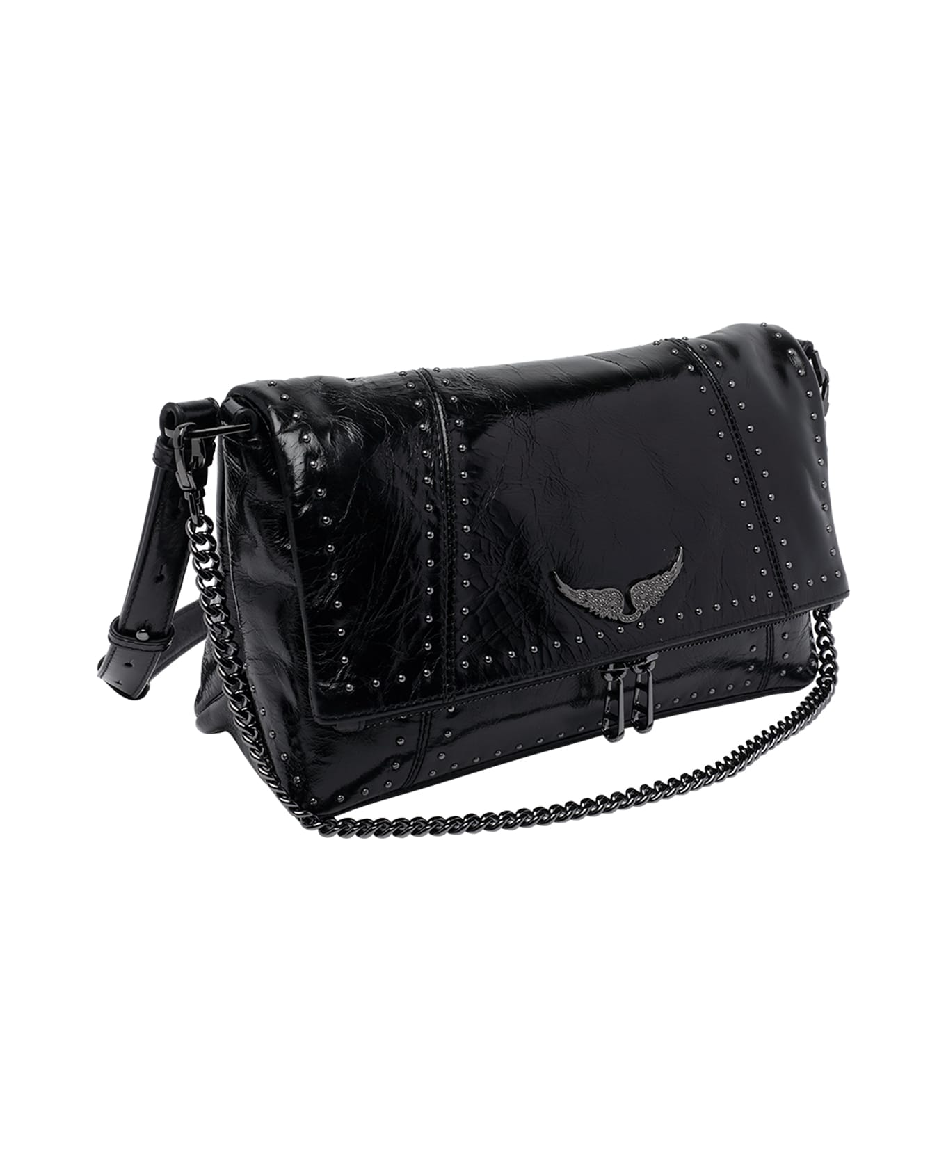 Zadig & Voltaire Rocky Vintage Studs Crossbody Bag - Black