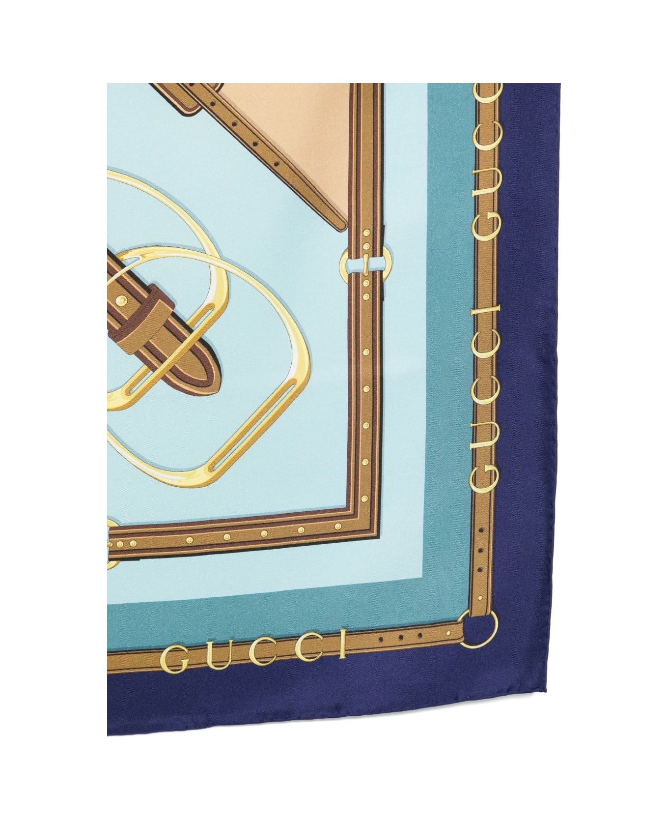 Gucci Printed Silk Foulard - Blue