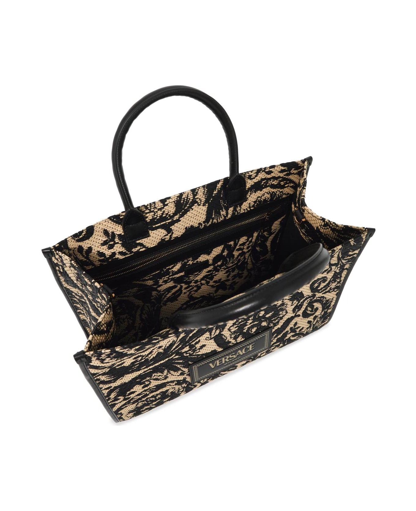 Versace Medium Athena Barocco Tote Bag In Raff - MULTICOLORHIDRANGEAVERSACEGOLD