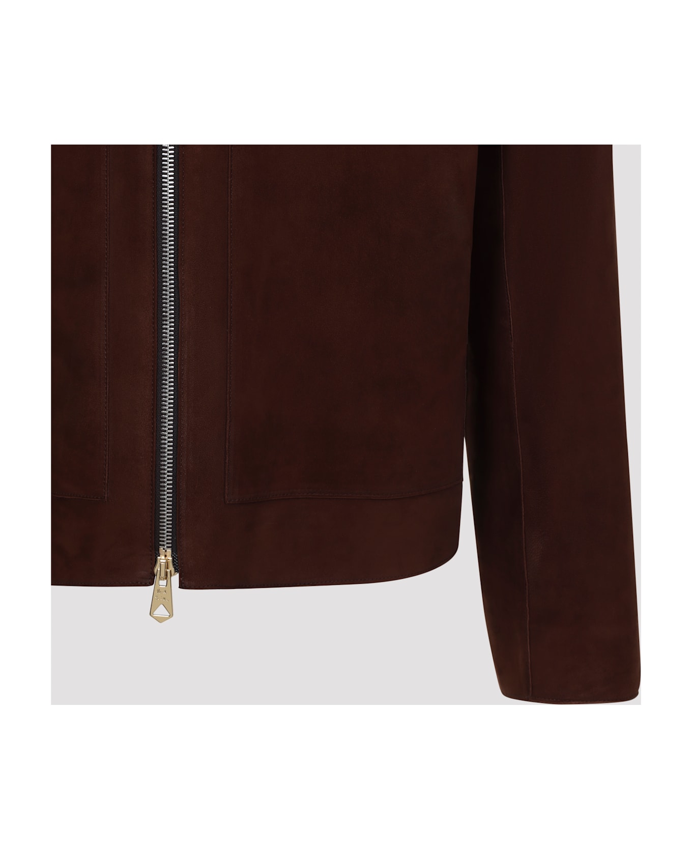 Paul Smith Regular Fit Leather Jacket - Brown