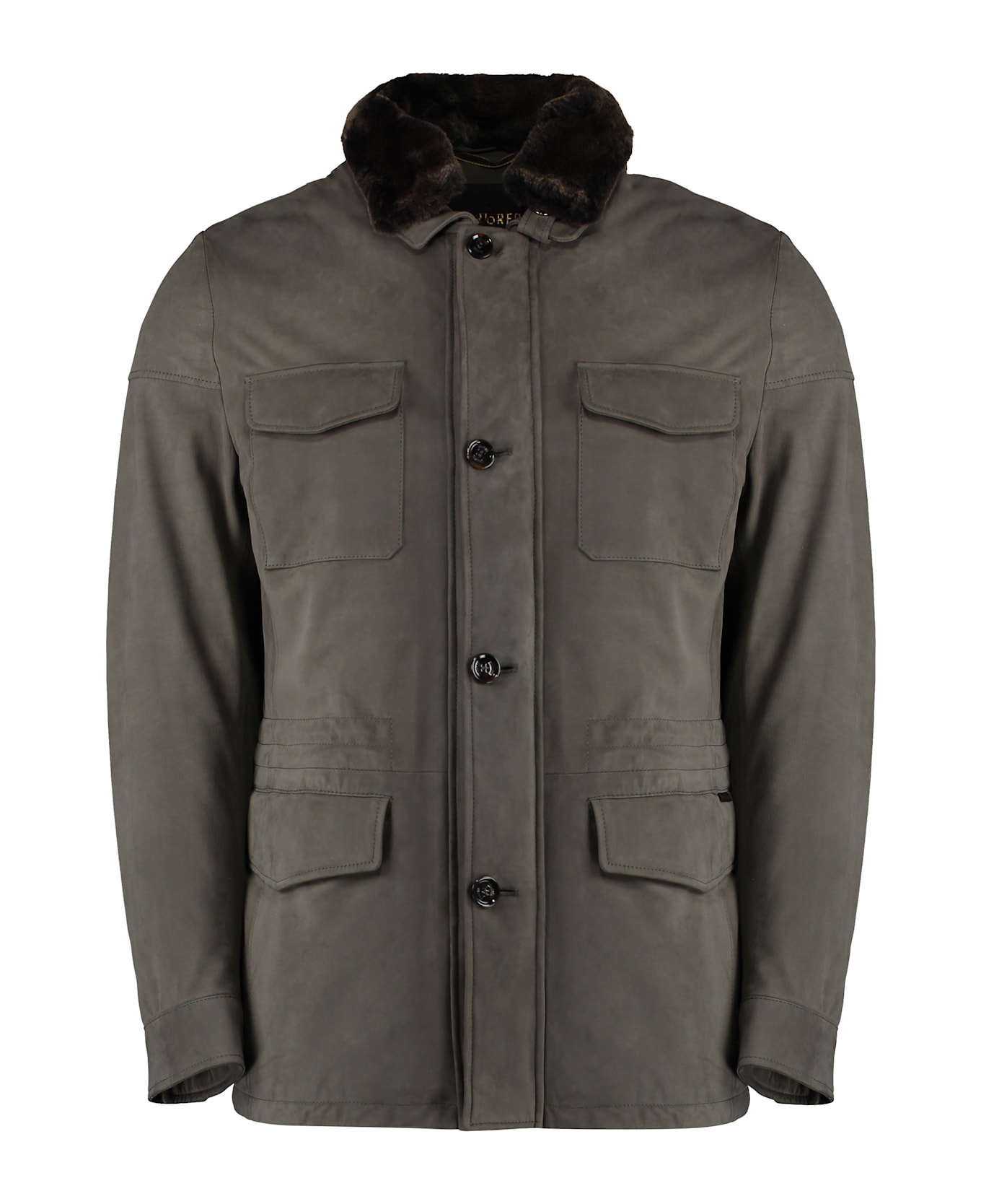 Moorer Leather Jacket - grey