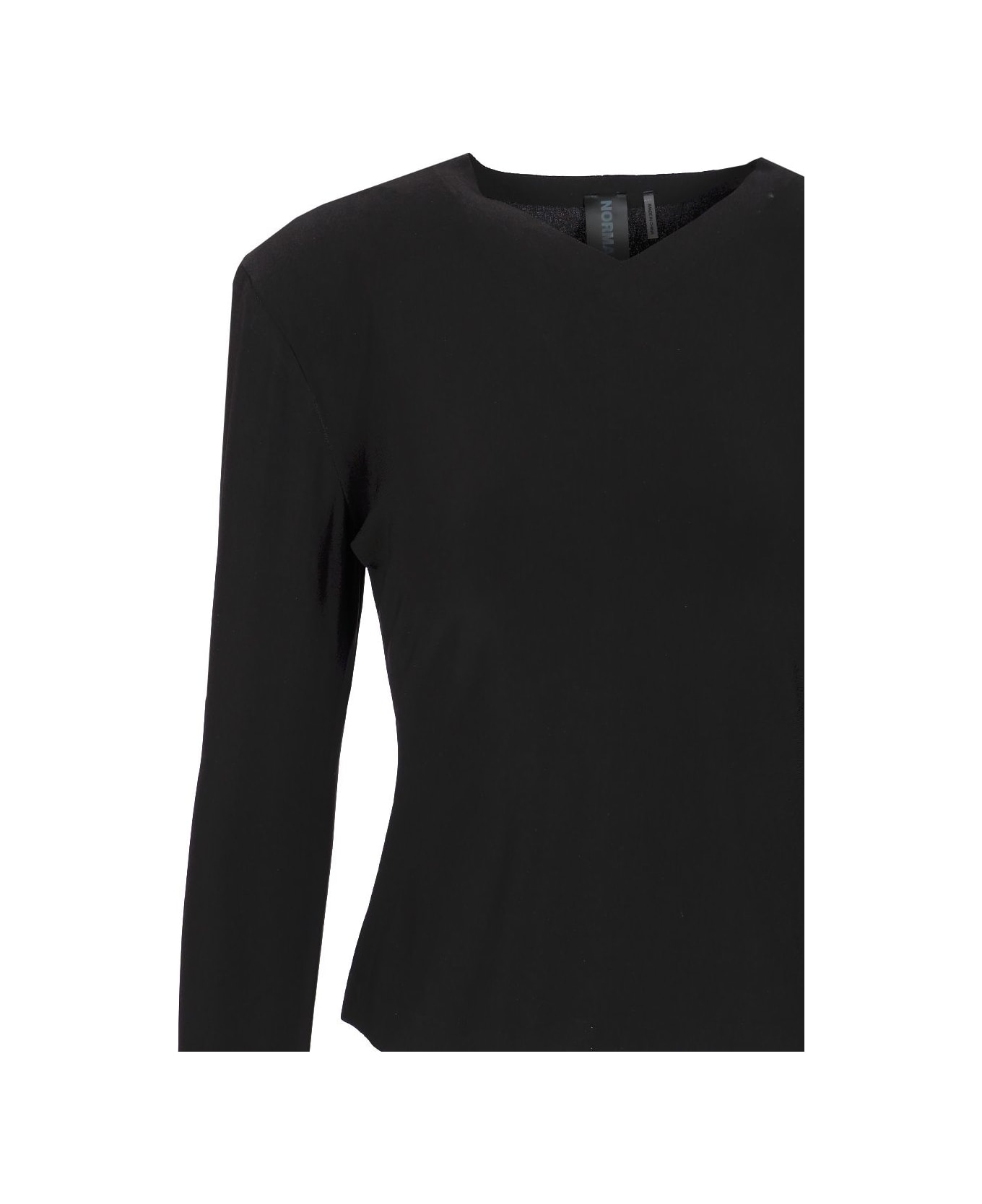 Norma Kamali Fitted Long Sleeve Top - Black