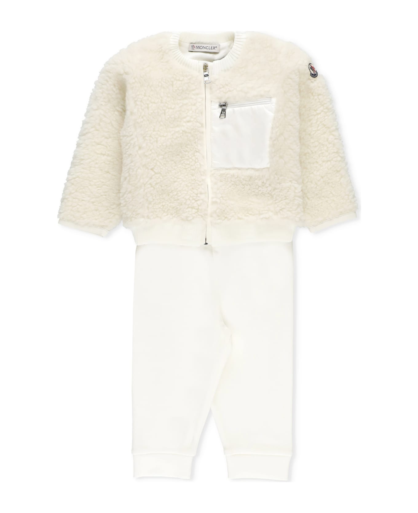 Moncler Two Pieces Jumpsuit With Logo - White