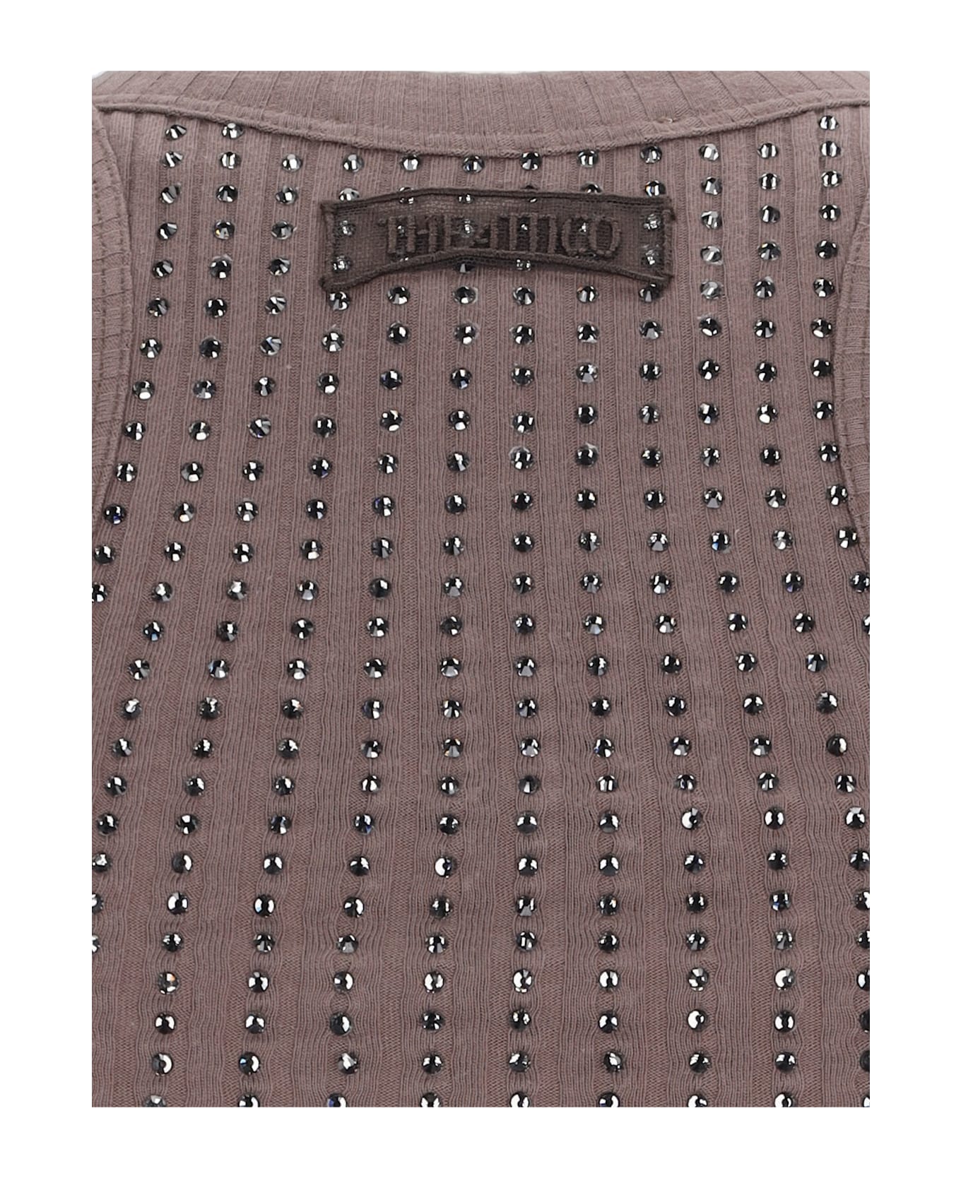 The Attico Crystal Mini Dress - Brown