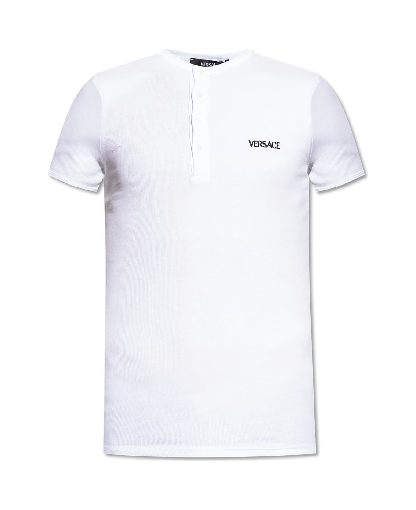 Versace Underwear T-shirt With Embroidered Logo - White